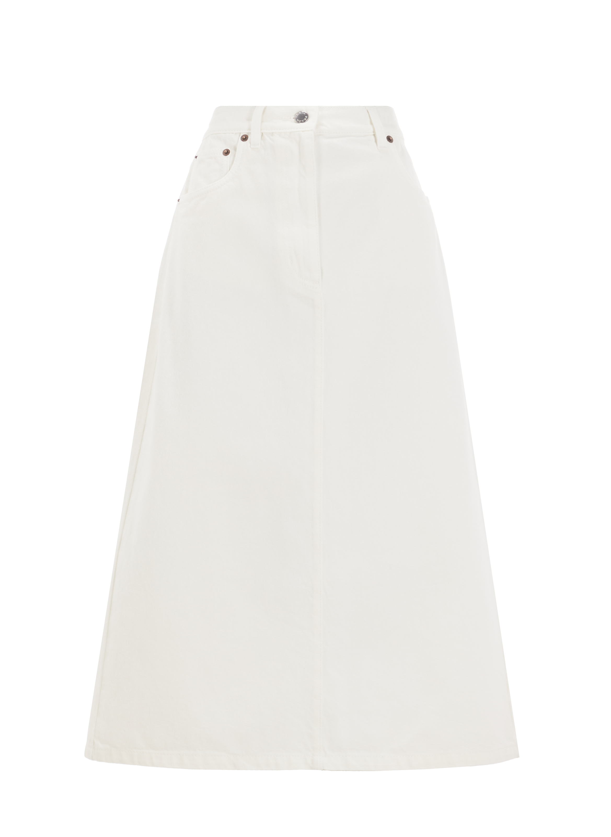 Jupe midi en jean PRADA Blanc