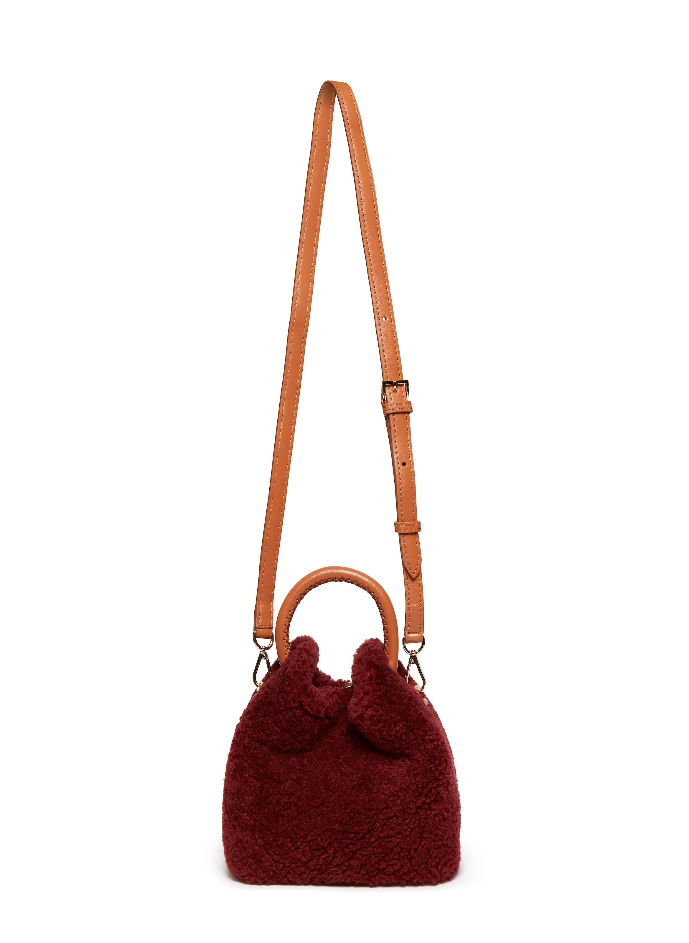 Sac à main baozi en shearling ELLEME Rouge