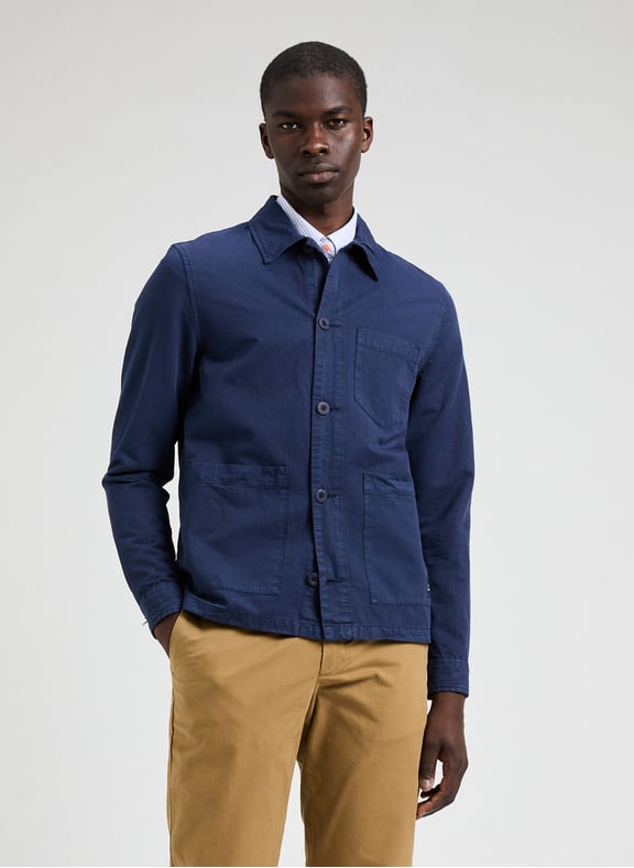 Cotton and linen shirt jacket Blue by PAUL SMITH PAUL SMITH Cotton and linen shirt jacket Blue