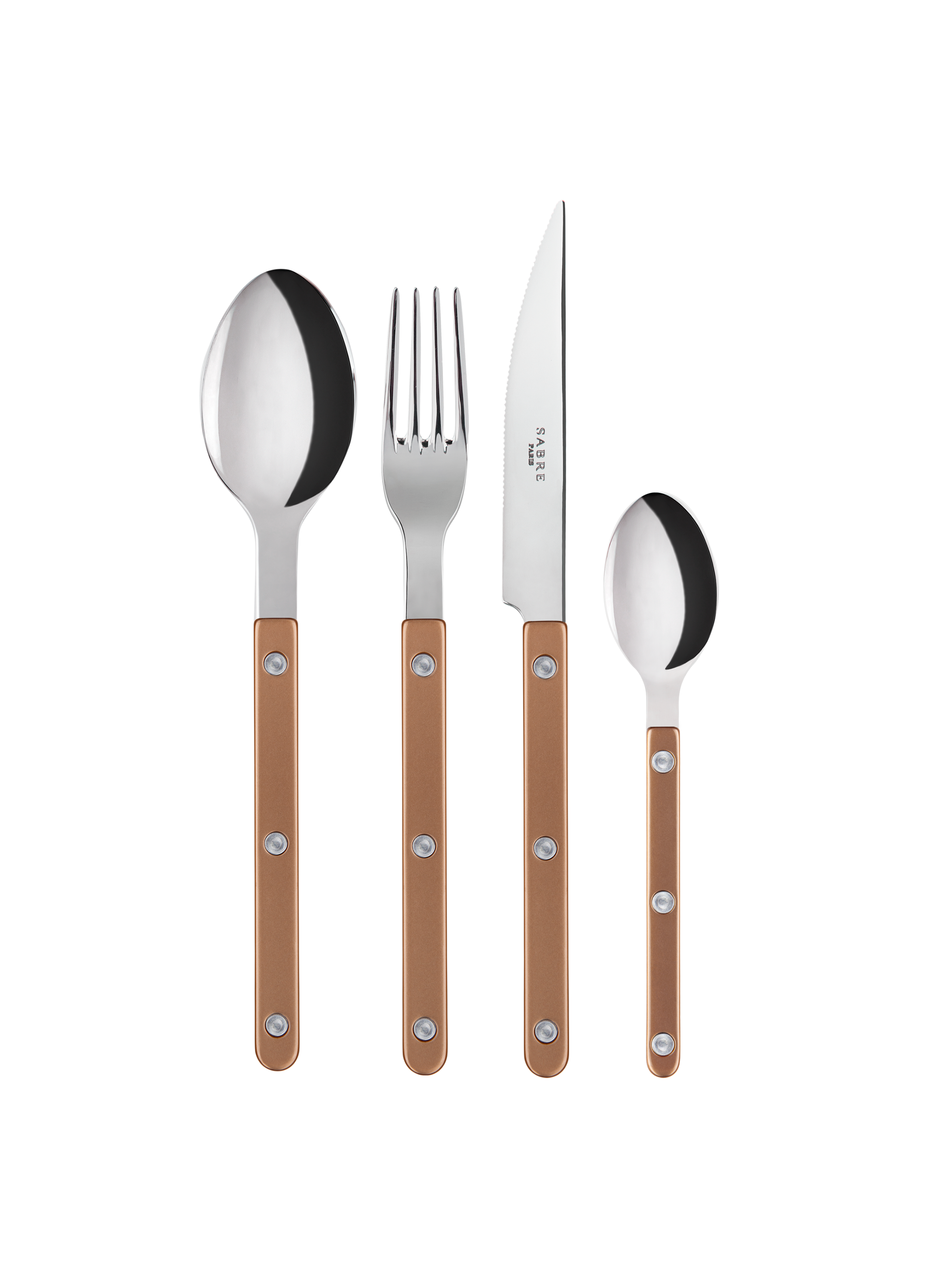 Set de 4 couverts de table, bistrot pearly  Caramel