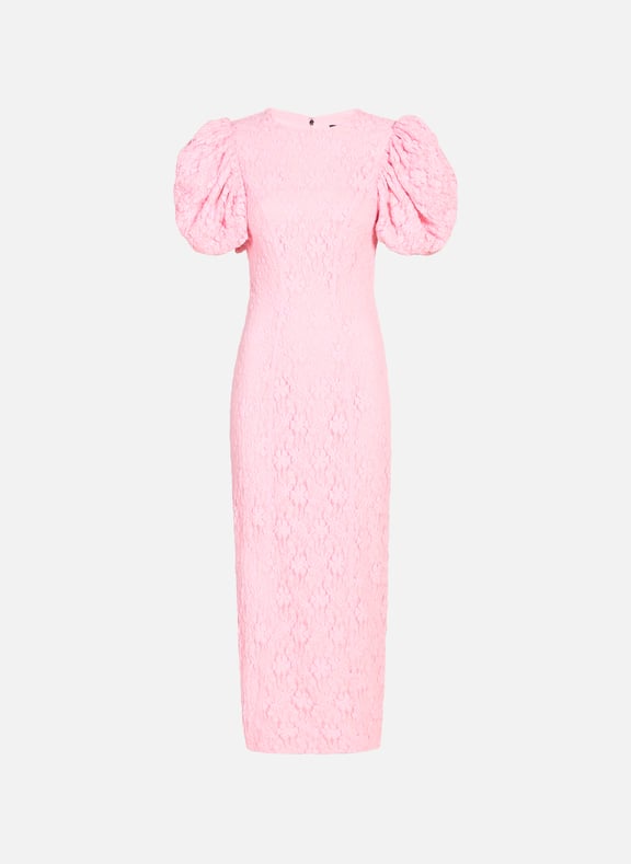 Long lace effect dress Pink by ROTATE ROTATE Long lace effect dress Pink