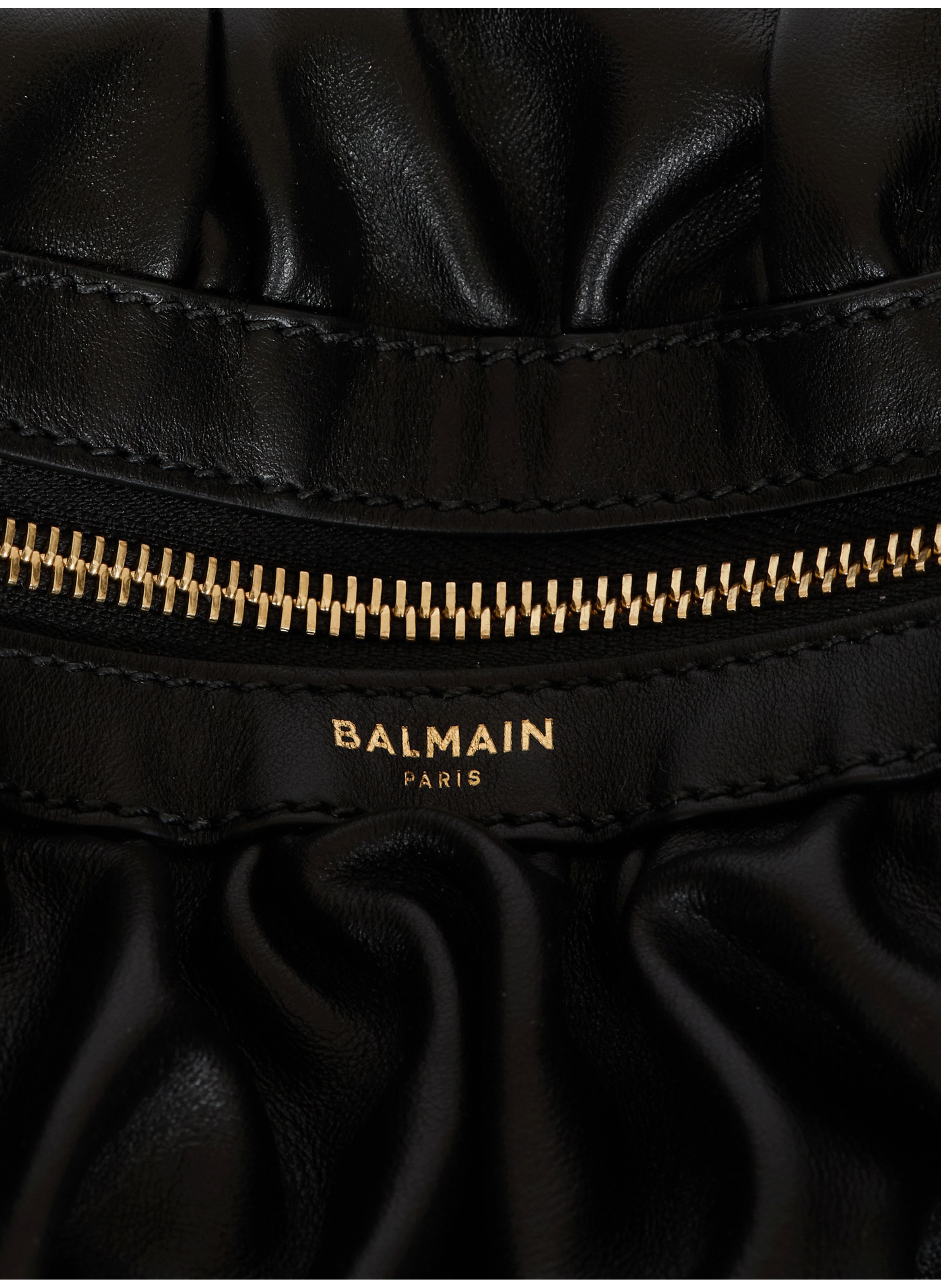 Sac ebene medium en cuir de veau BALMAIN Noir