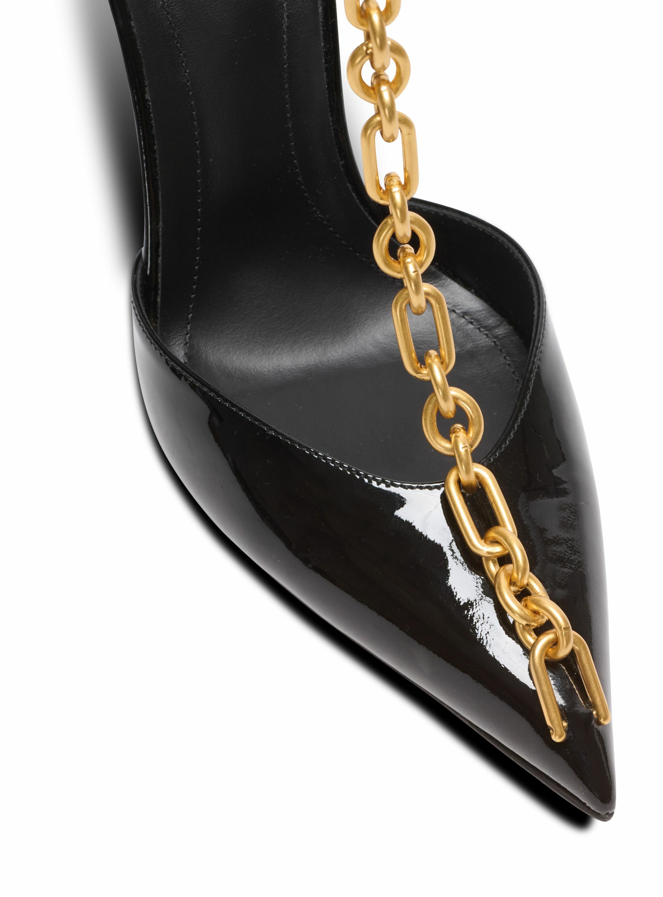 Escarpins sync en cuir verni à bout pointu BALMAIN Noir