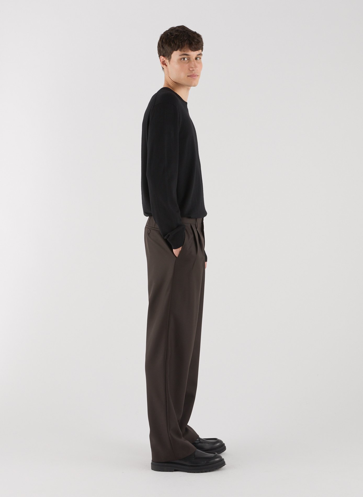 Wide-leg wool trousers SAISON 1865 Brown