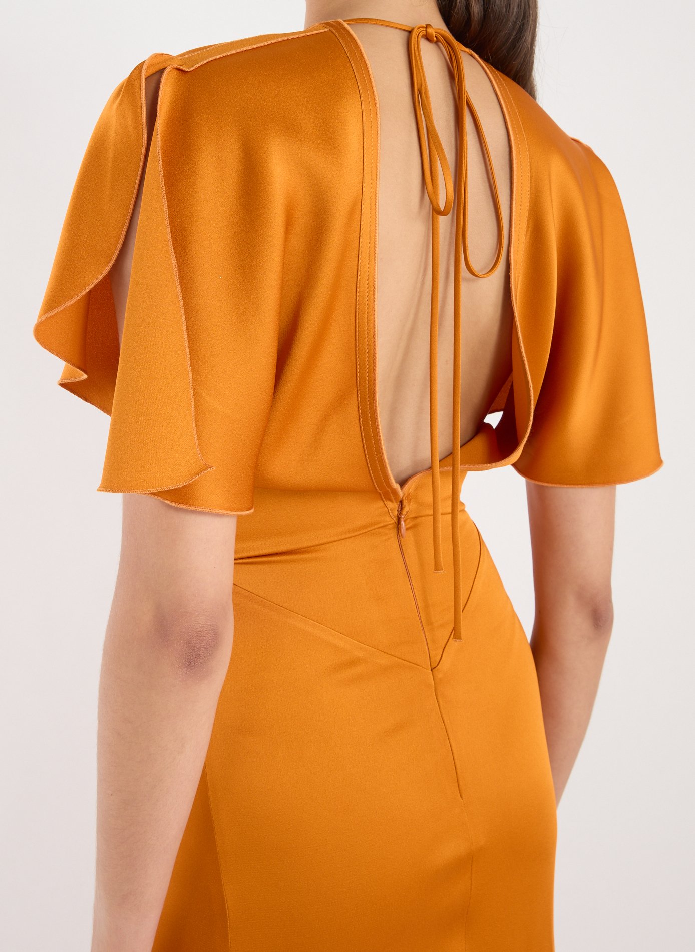 Long crepe dress VICTORIA BECKHAM Orange