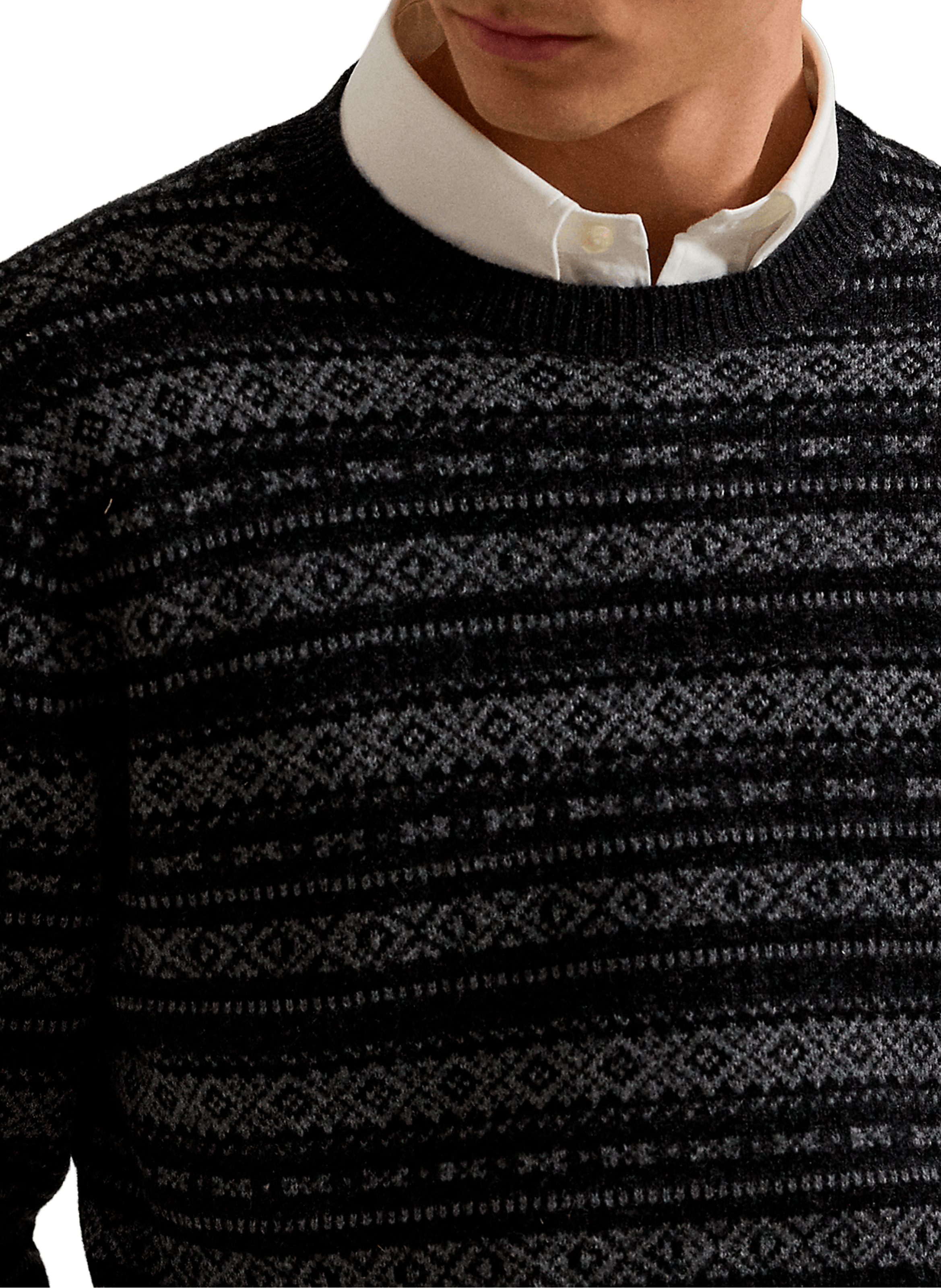 Pull col rond en laine POLO RALPH LAUREN Gris