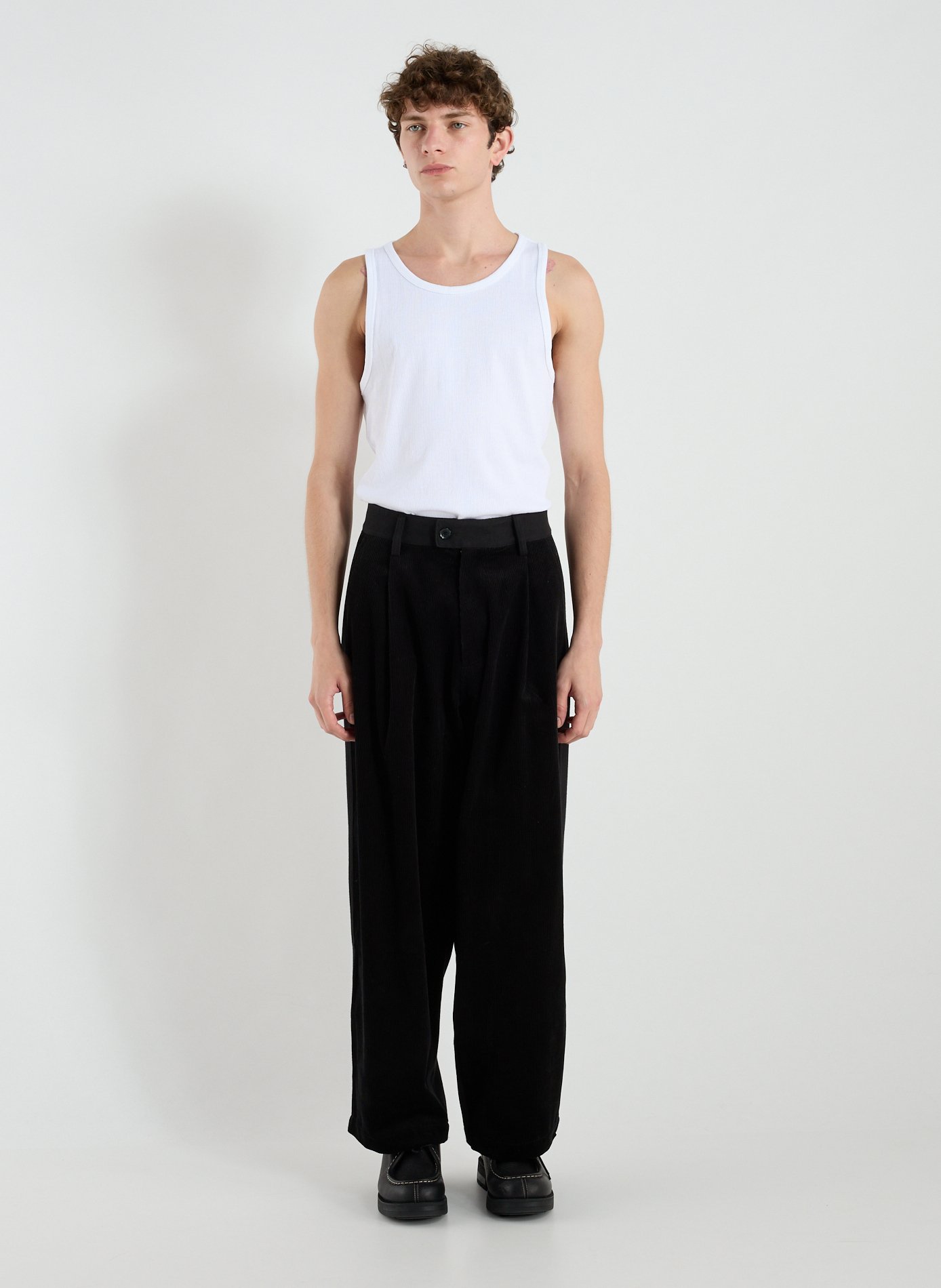 Bi-material carrot pants in cotton MERELY MADE Black