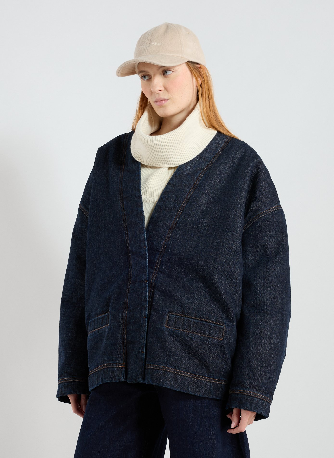 JACQUEMUS Veste large encolure V Bleu