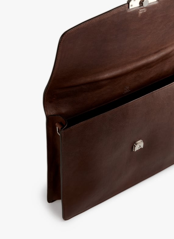 Porte-document en cuir | Marron by IL BISONTE Porte-document en cuir Marron
