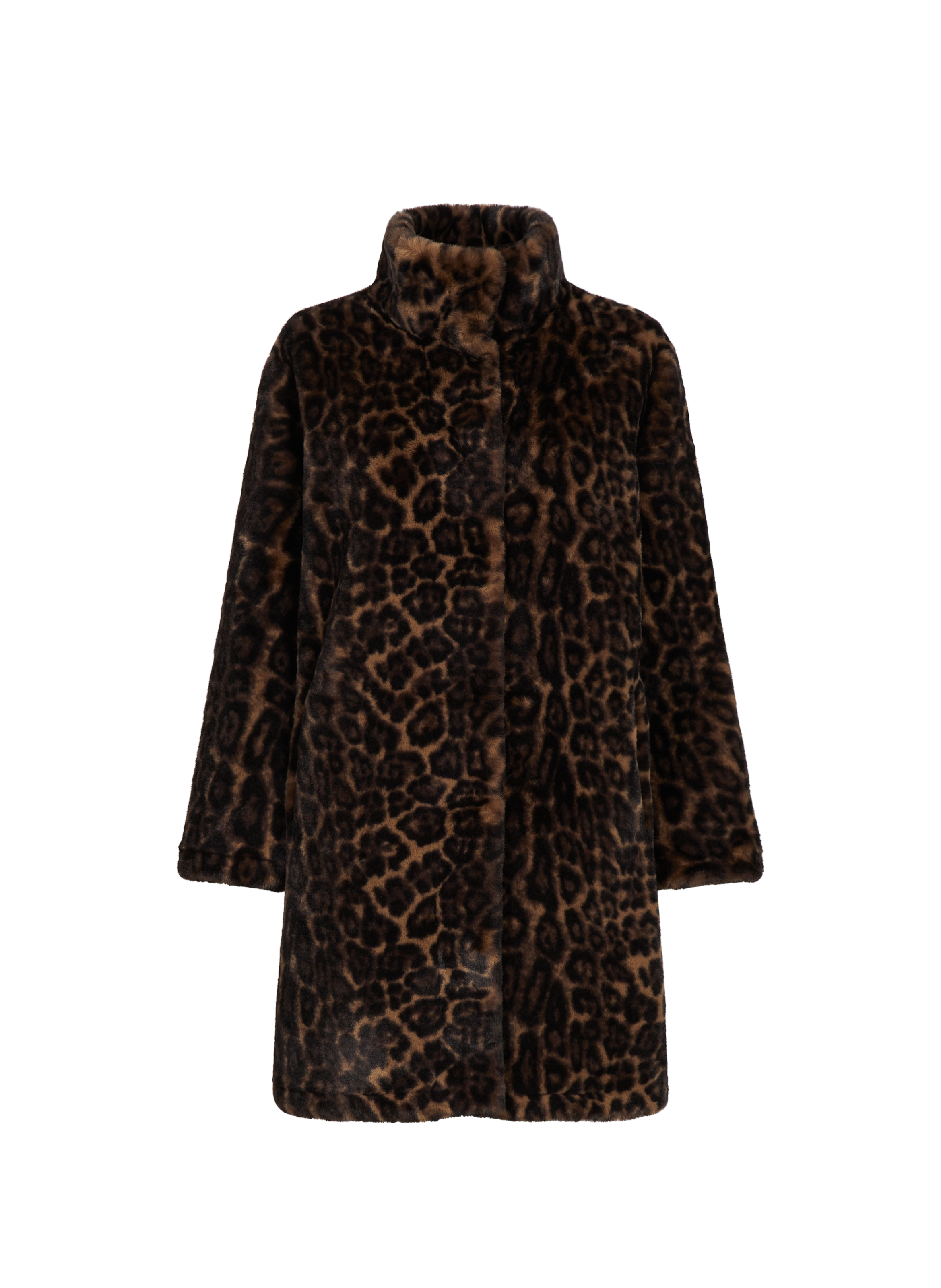 Manteau léopard à col montant Multicolore by APPARIS APPARIS Manteau léopard à col montant Multicolore