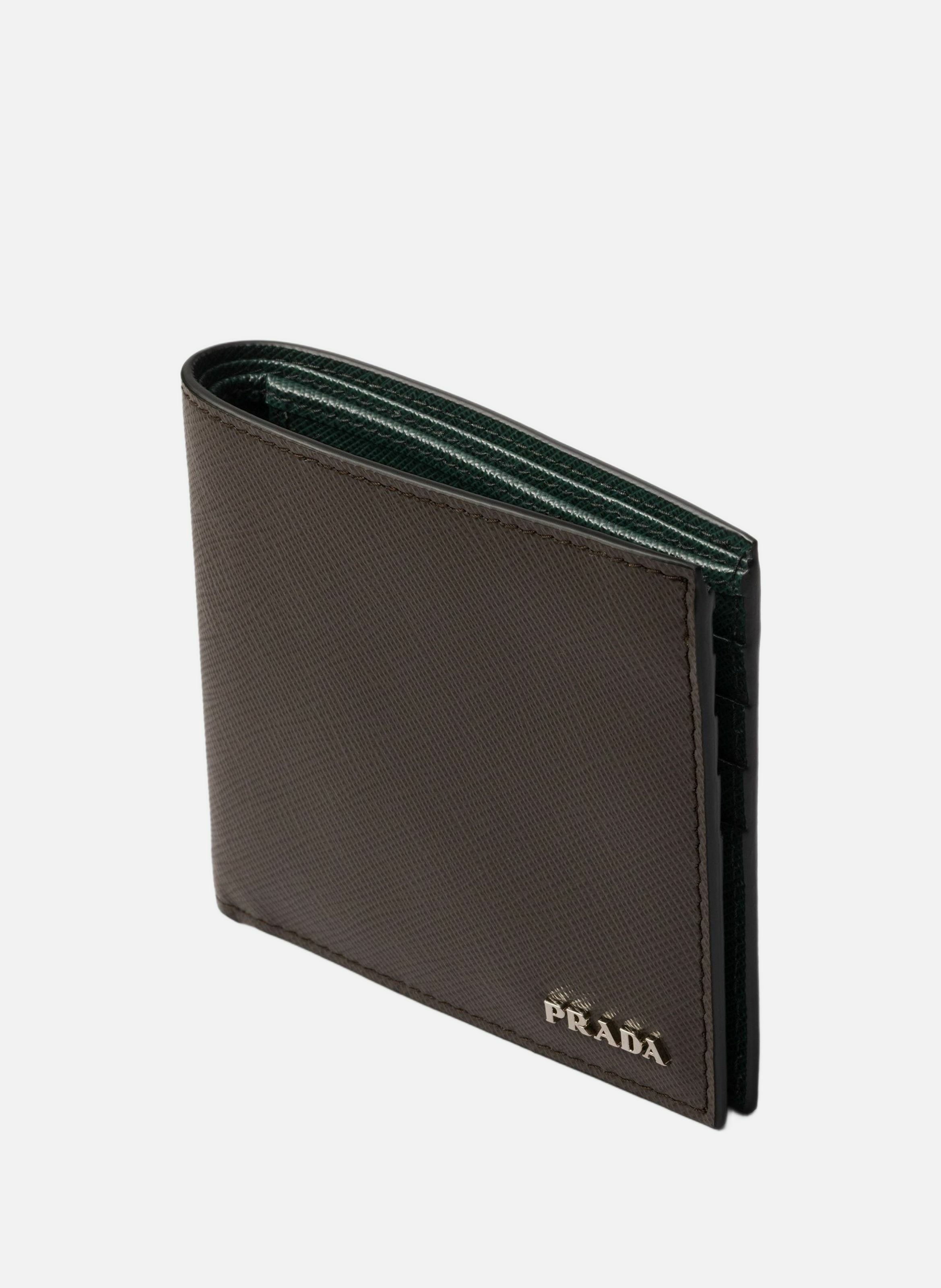 Portefeuille en cuir PRADA Gris