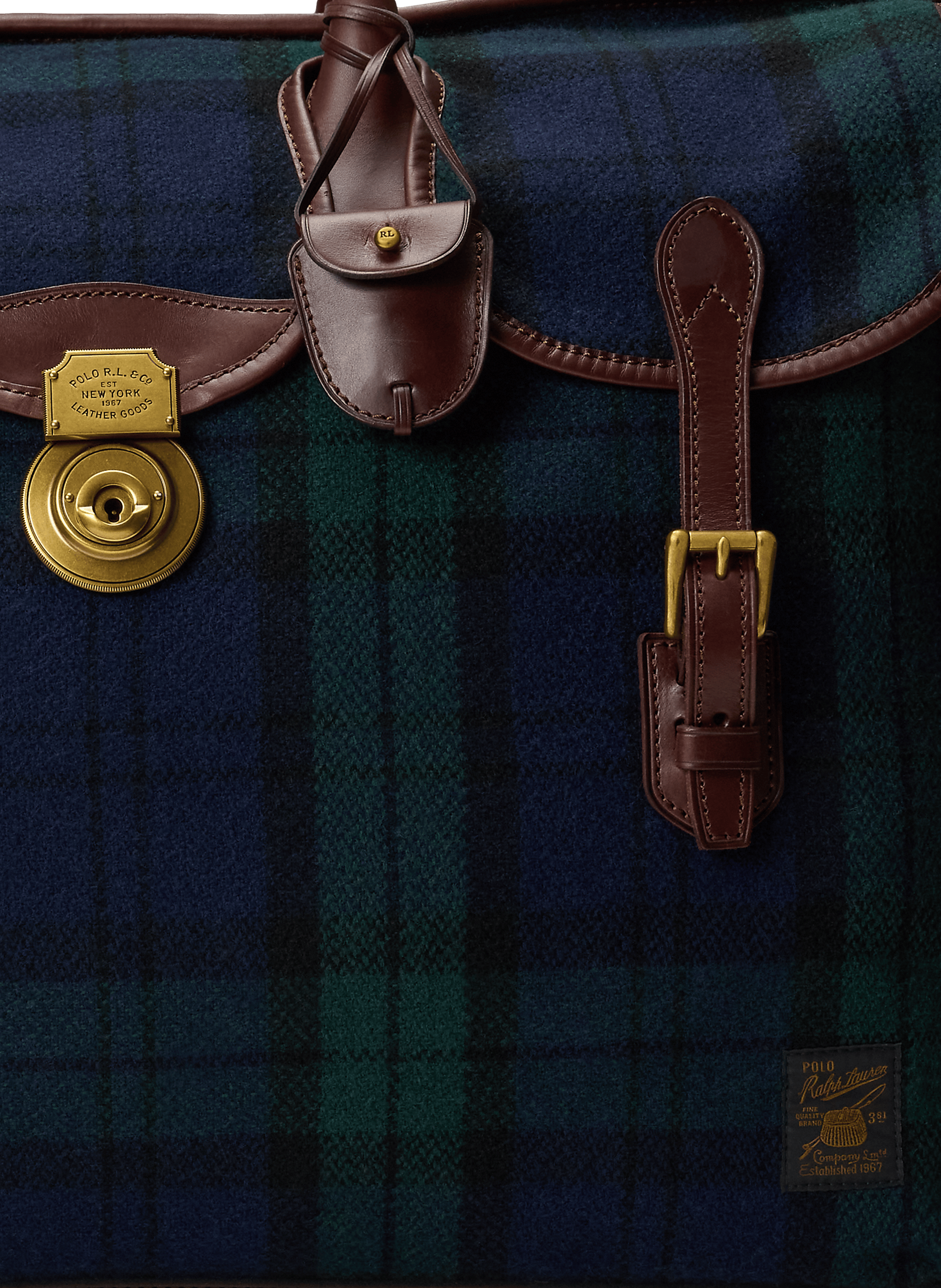 Sac week-end en tweed écossais POLO RALPH LAUREN Bleu