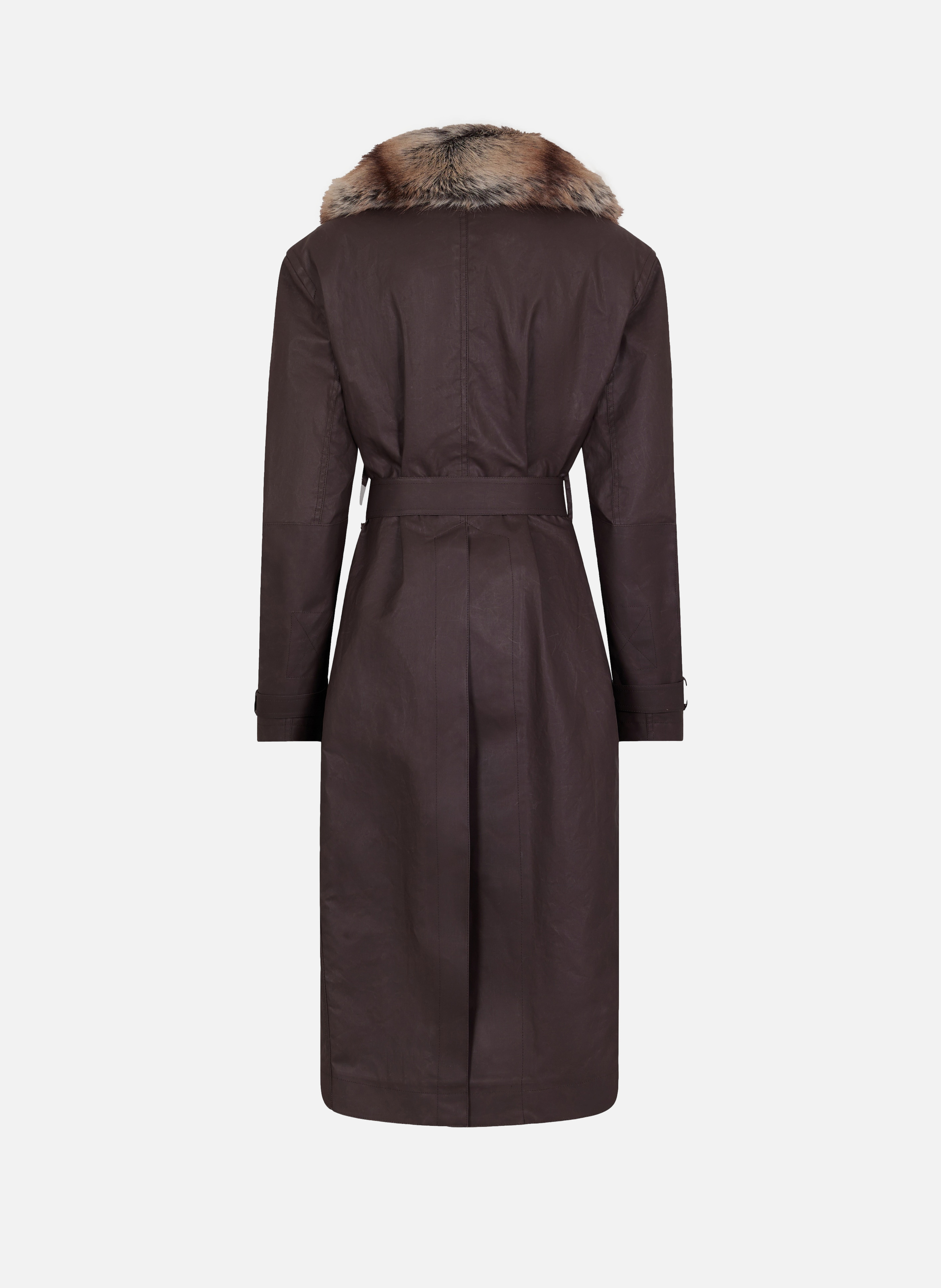 Trench avec finitions en fausse fourrure RABANNE Marron