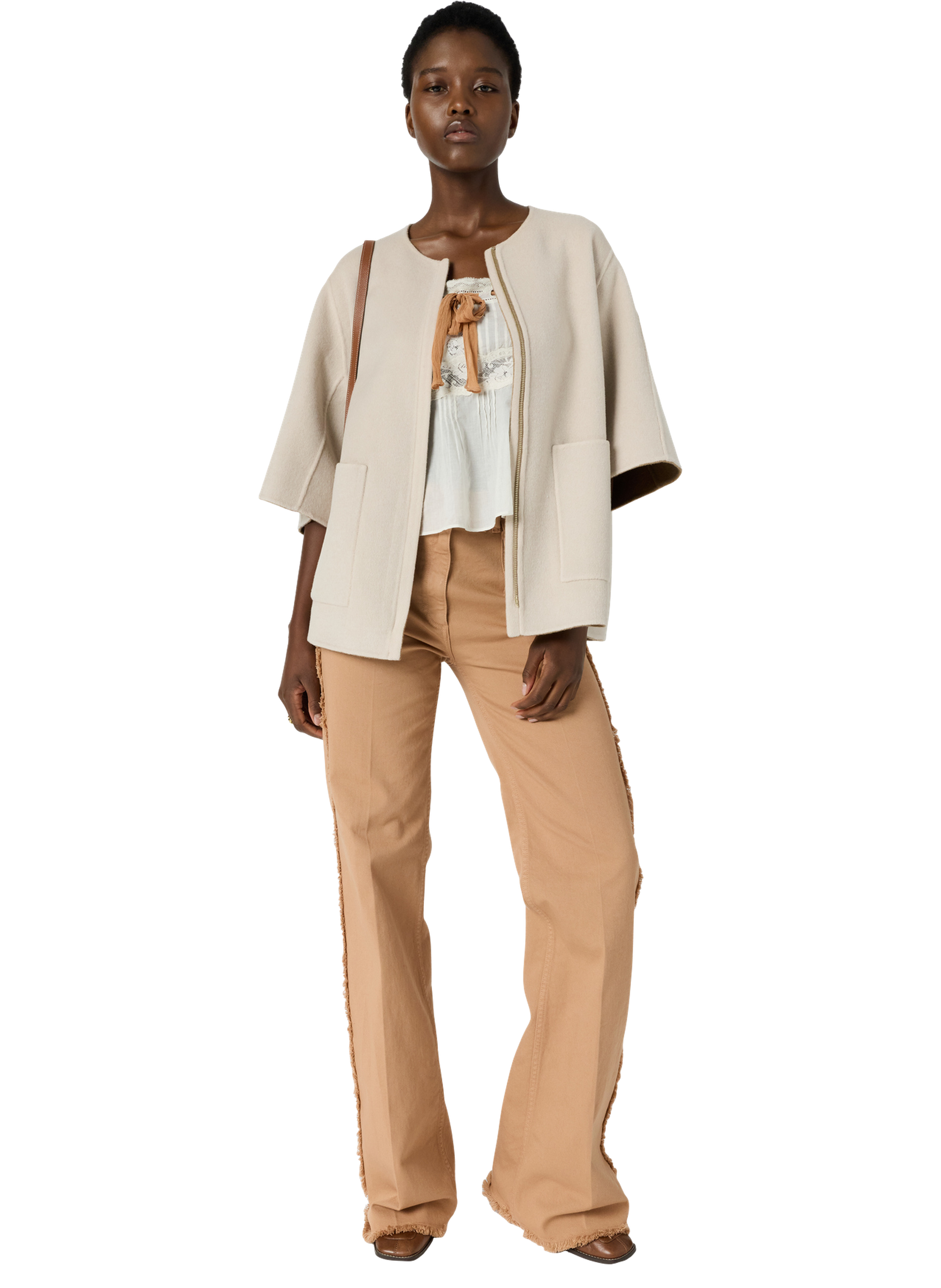 Manteau court réversible en laine fine - prissy GERARD DAREL Beige