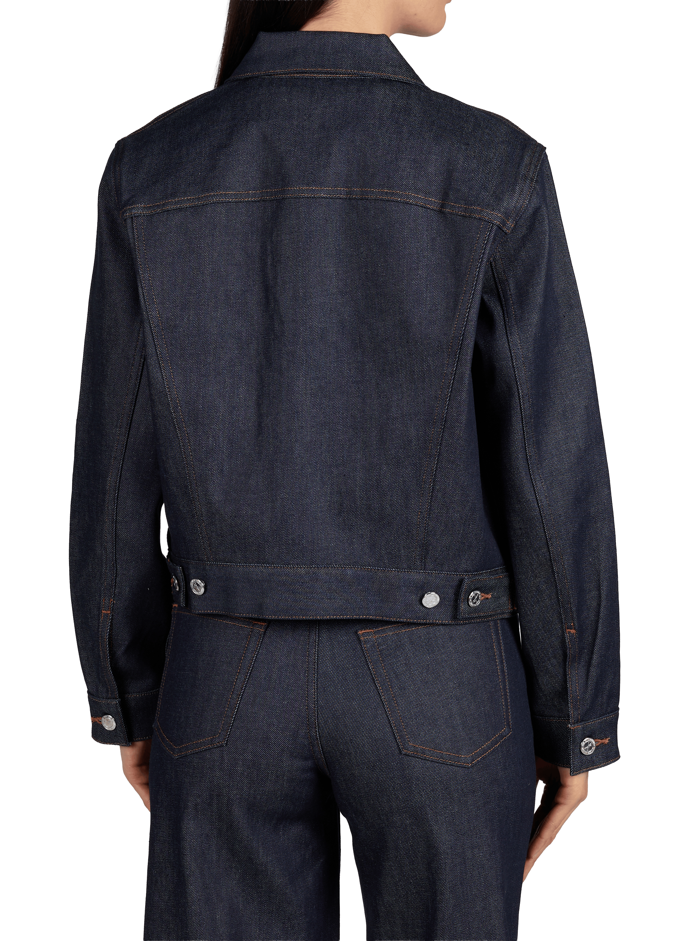 Cropped denim jacket in blended cotton A.P.C. Blue