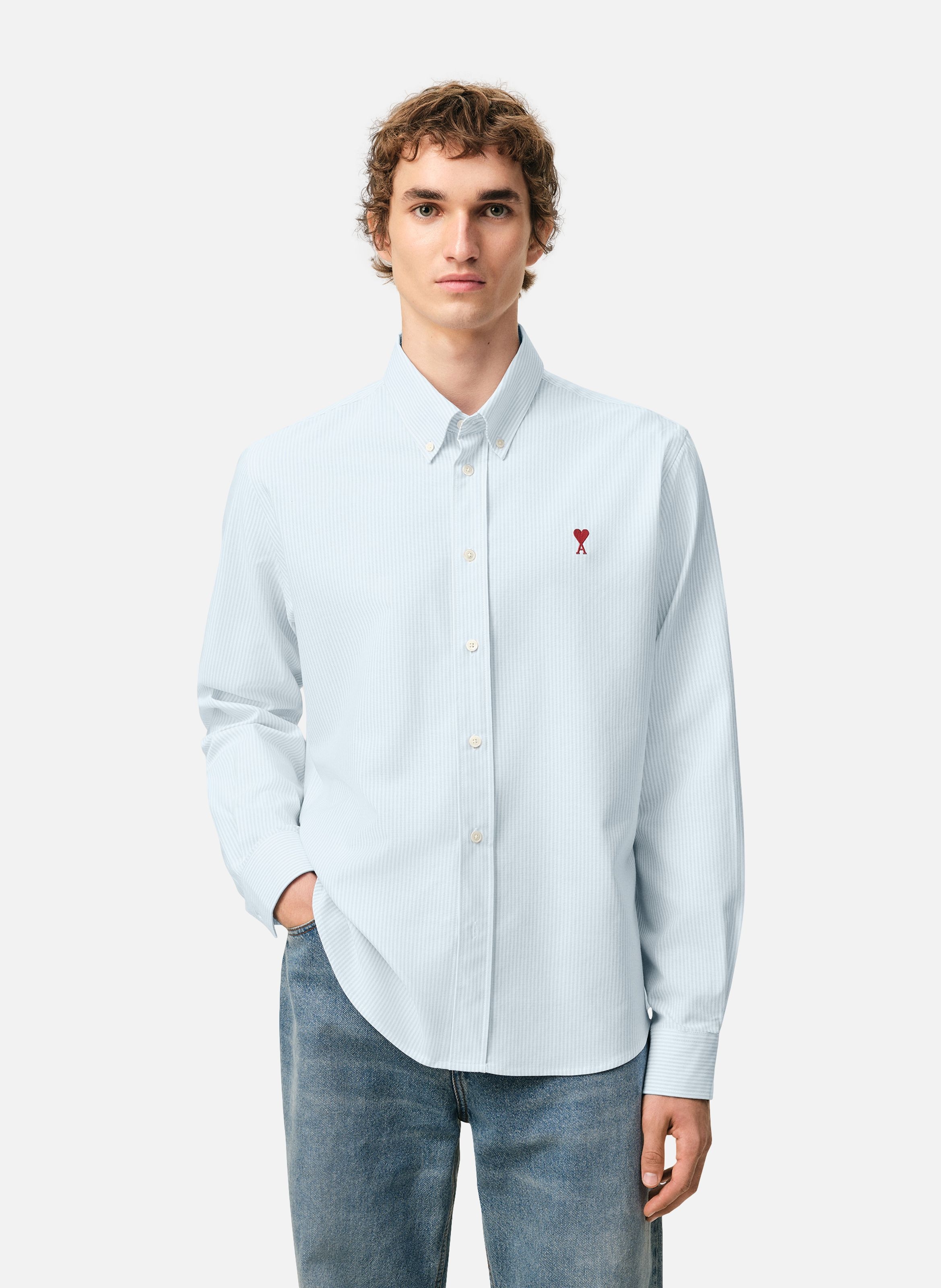 Chemise Col Boutonné Ami de Coeur unisexe AMI PARIS Bleu