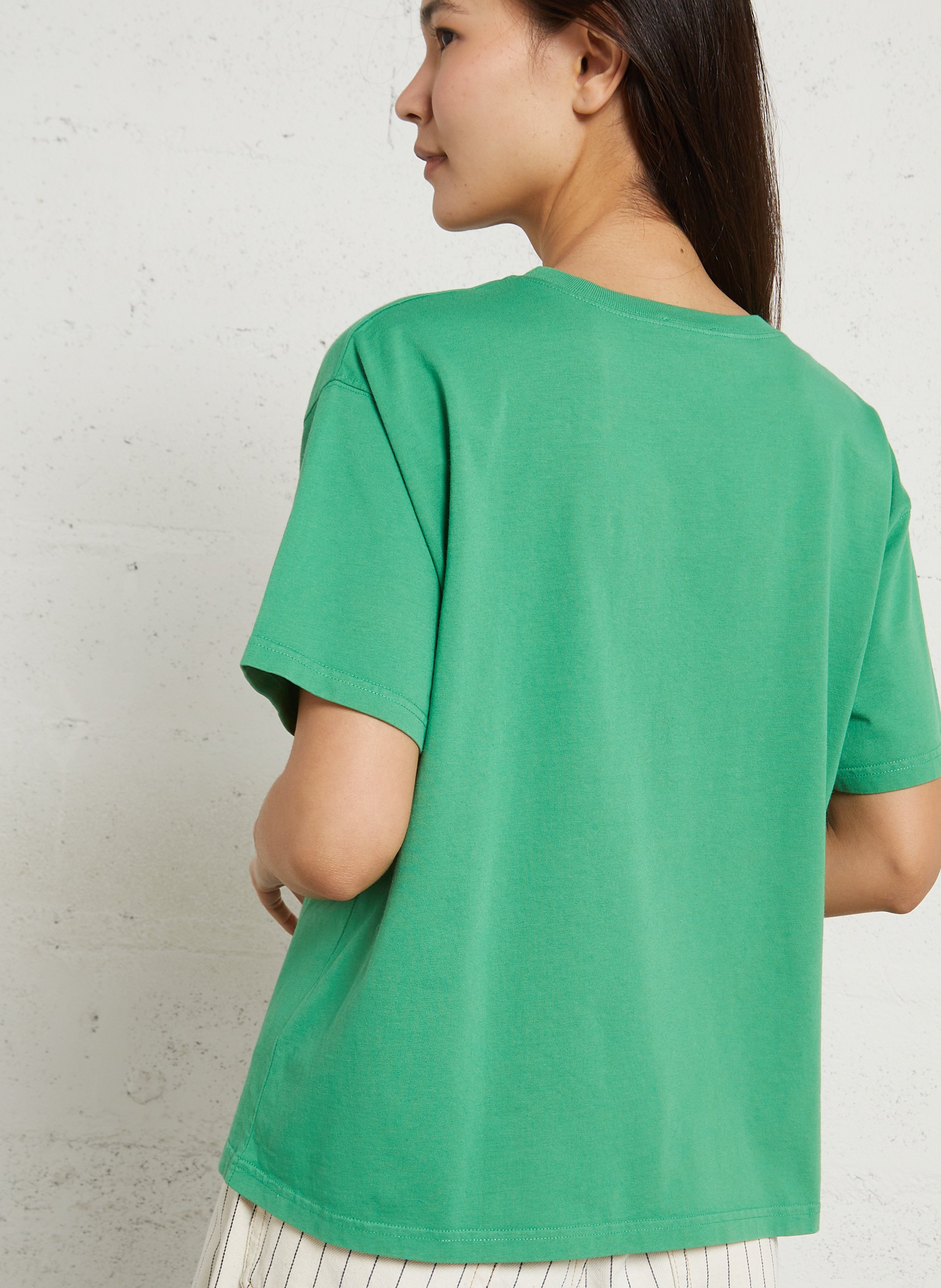 Tee-shirt ample col rond en coton fizvalley AMERICAN VINTAGE Vert