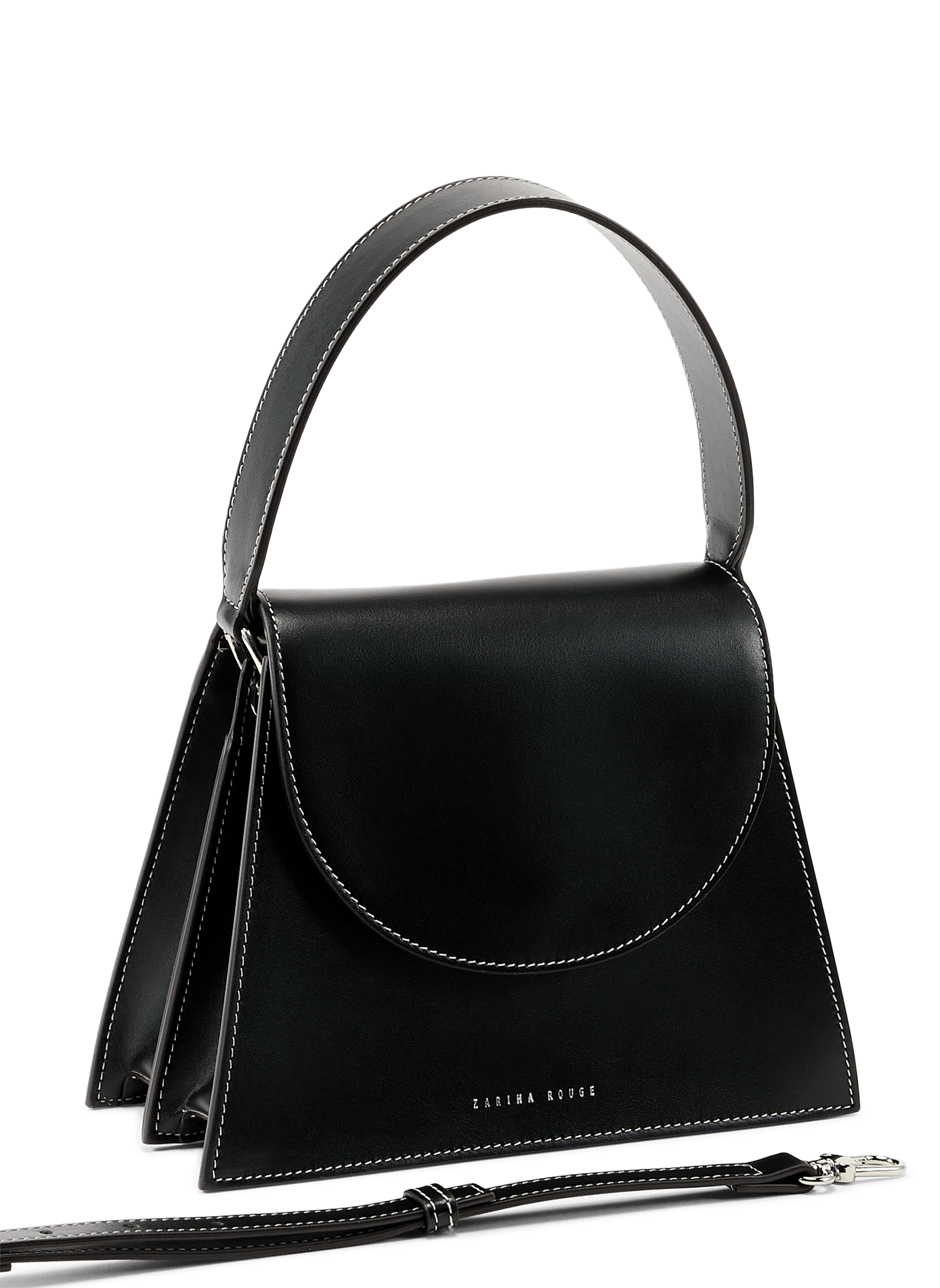 Sac à main avec bandoulière amovible en cuir ZARINA ROUGE Black