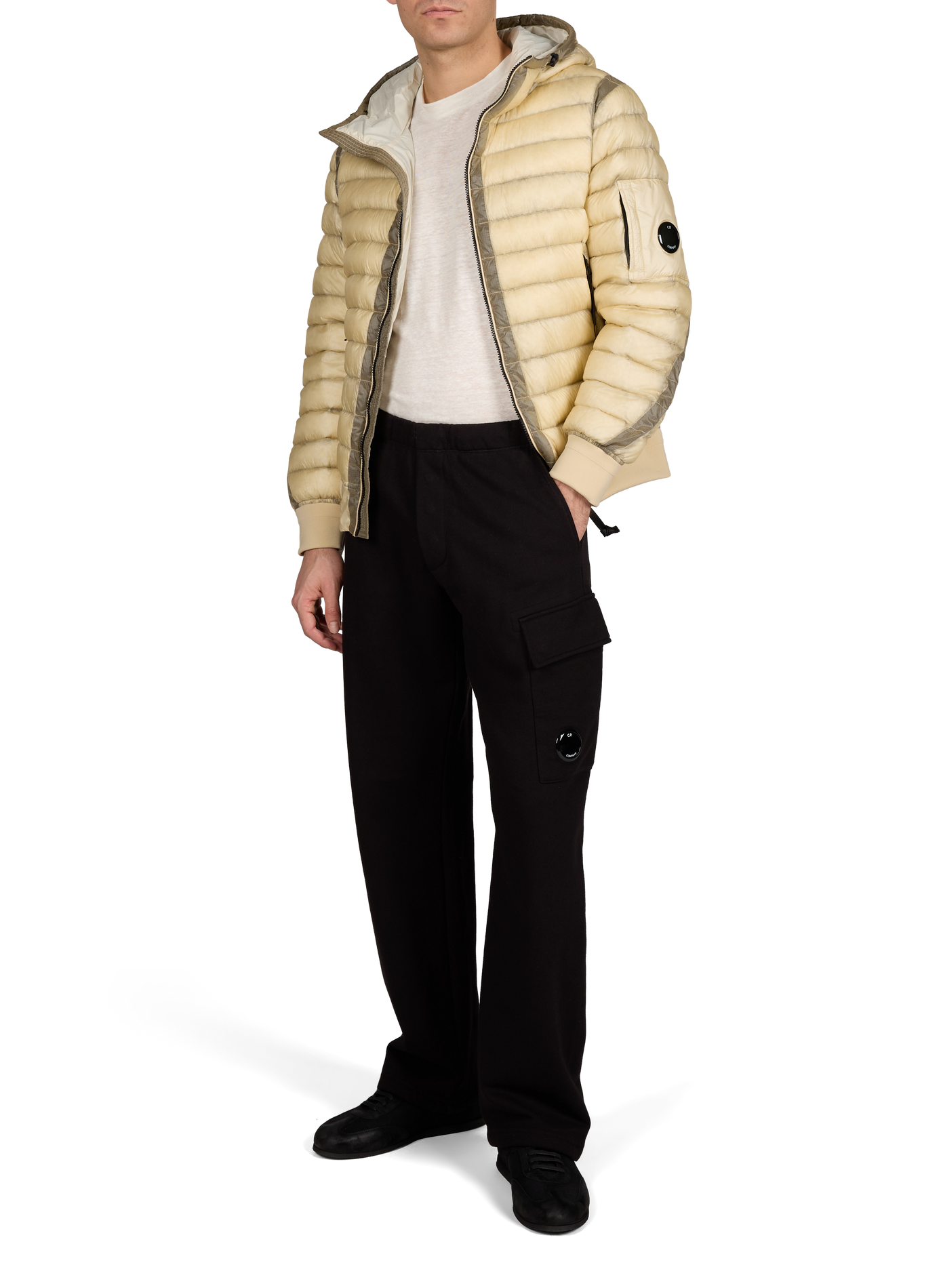 Veste matelassée à capuche CP COMPANY Beige
