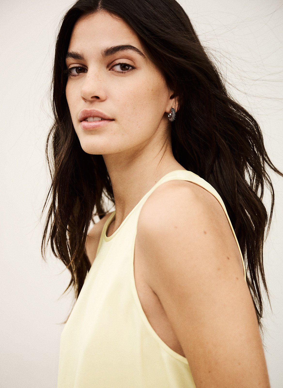 Top col rond sans manches uni cedi BA&SH Beige