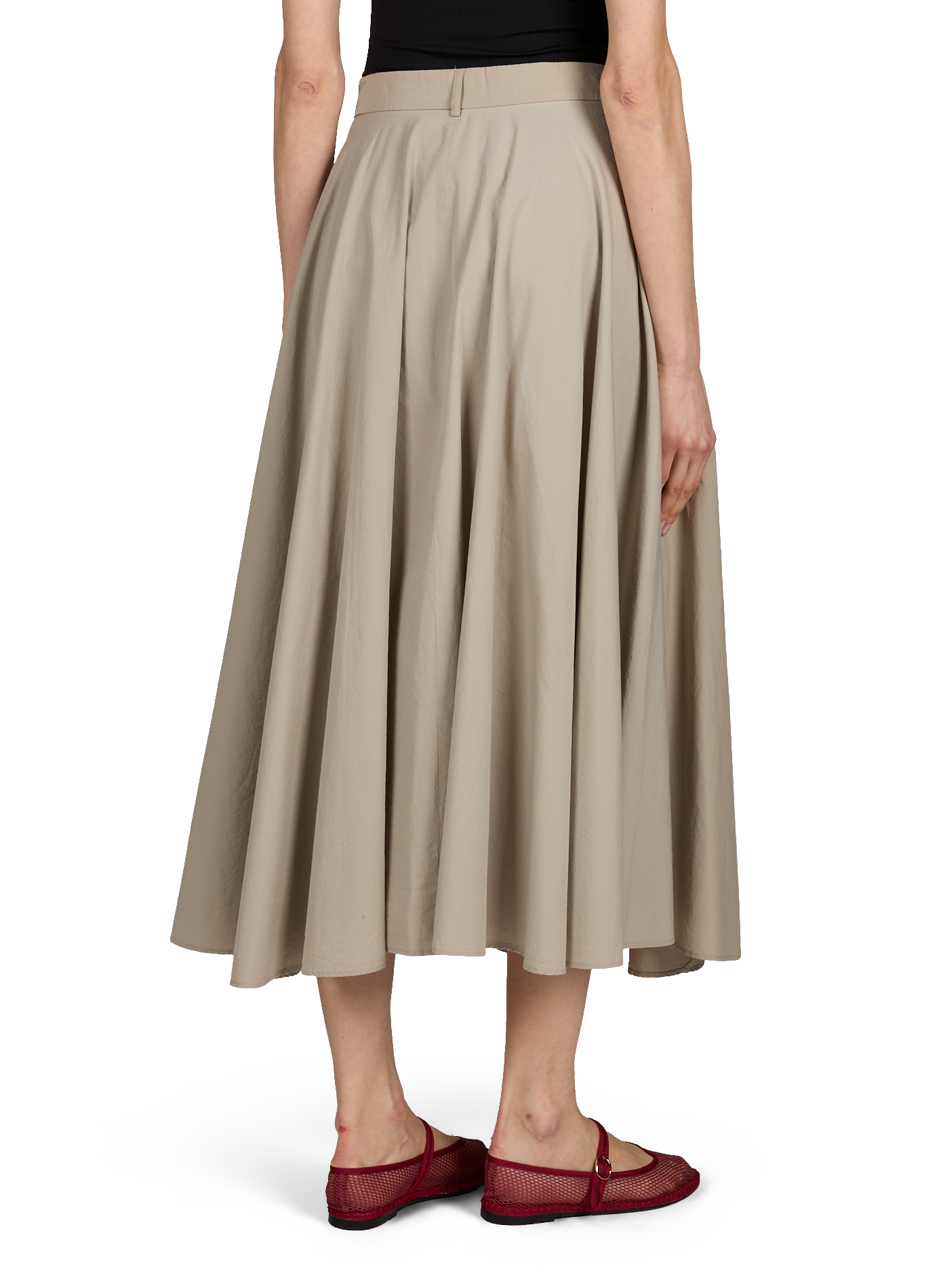 Jupe évasée Bertille en coton OFFICINE GENERALE Beige