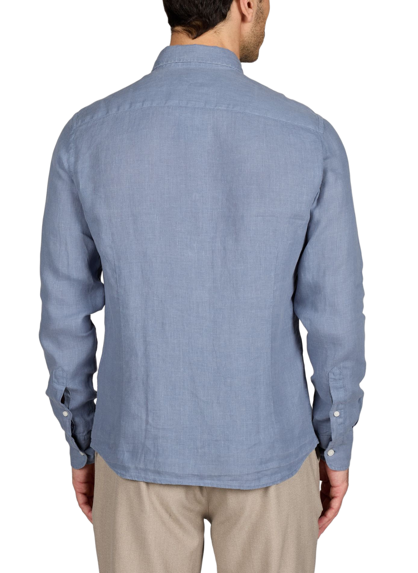 Straight linen shirt with American collar HACKETT Blue