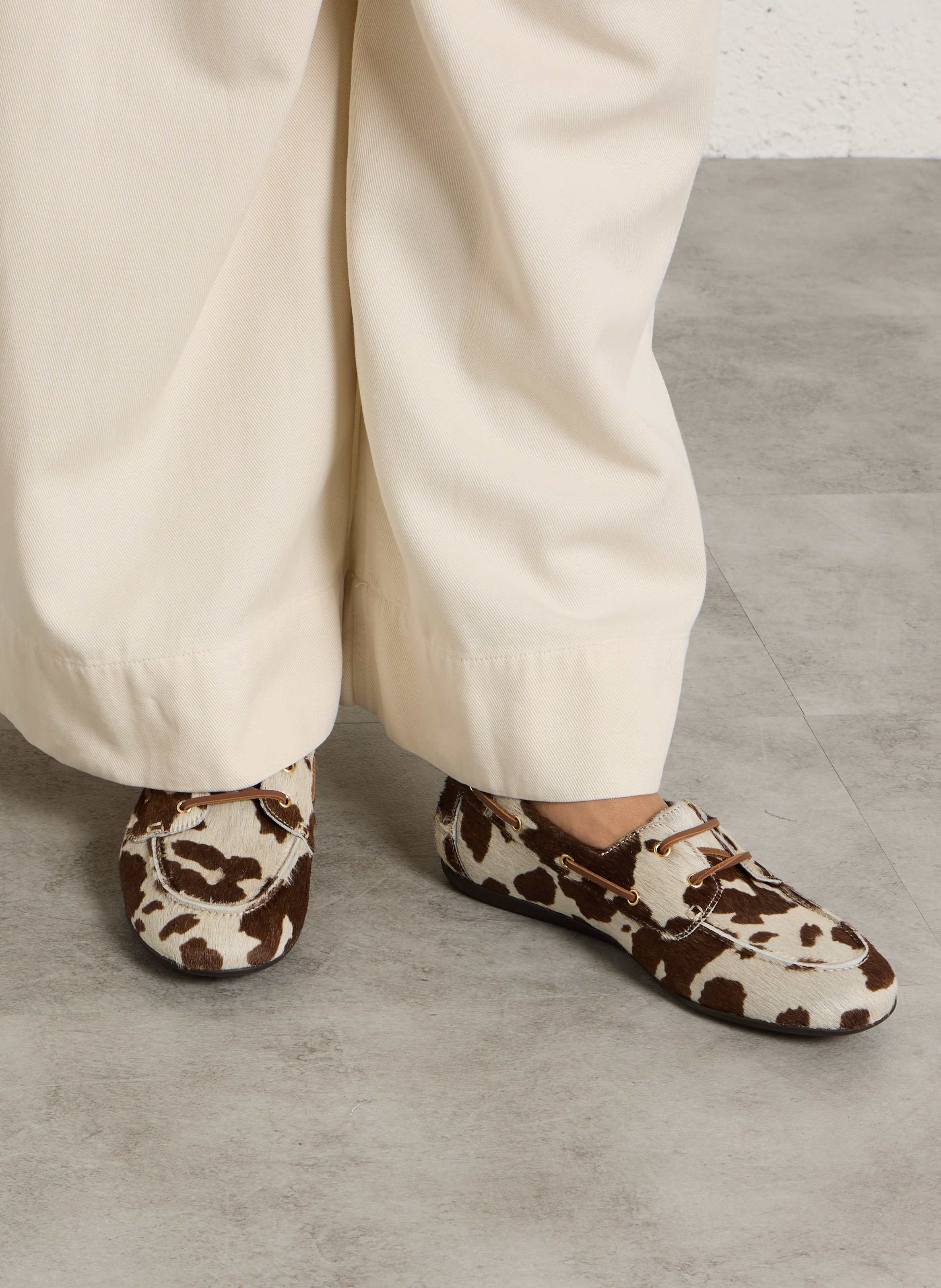 Chaussures bateau en cuir pony imprimé betsy BOBBIES Multicolore