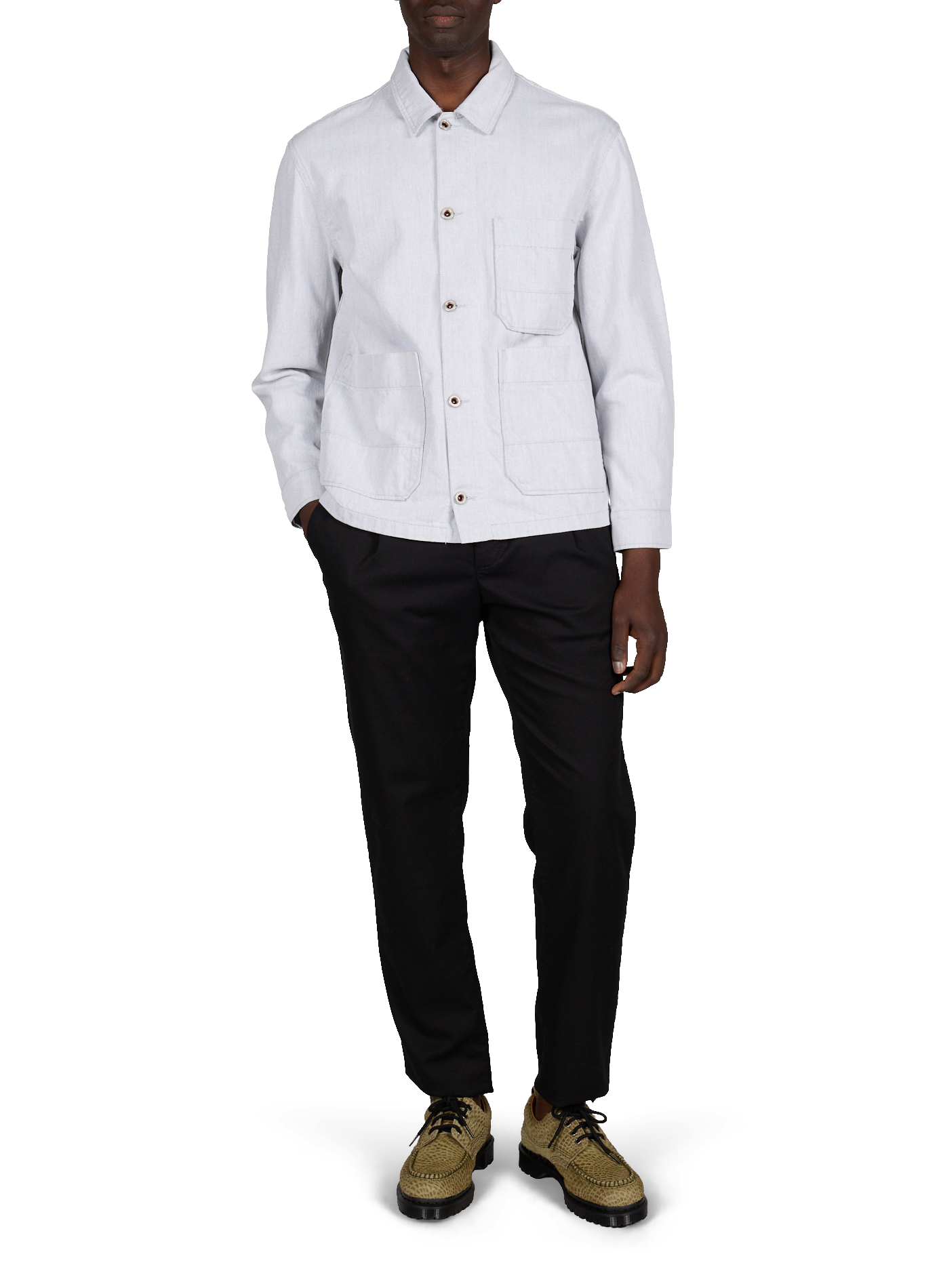 Jacket with classic cotton twill collar REPLAY Beige