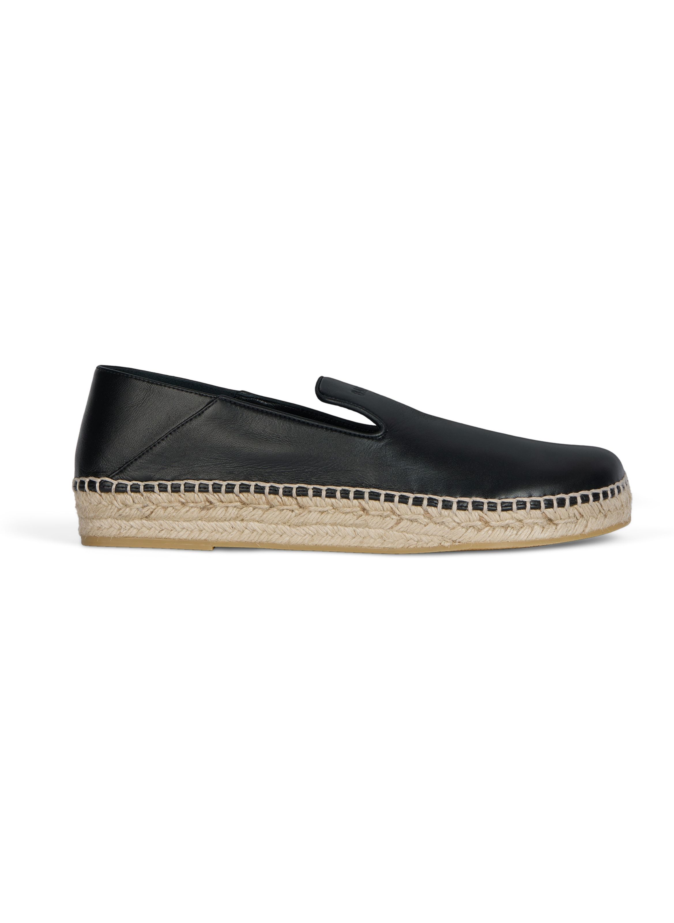 Espadrilles en cuir lisse BALMAIN Noir