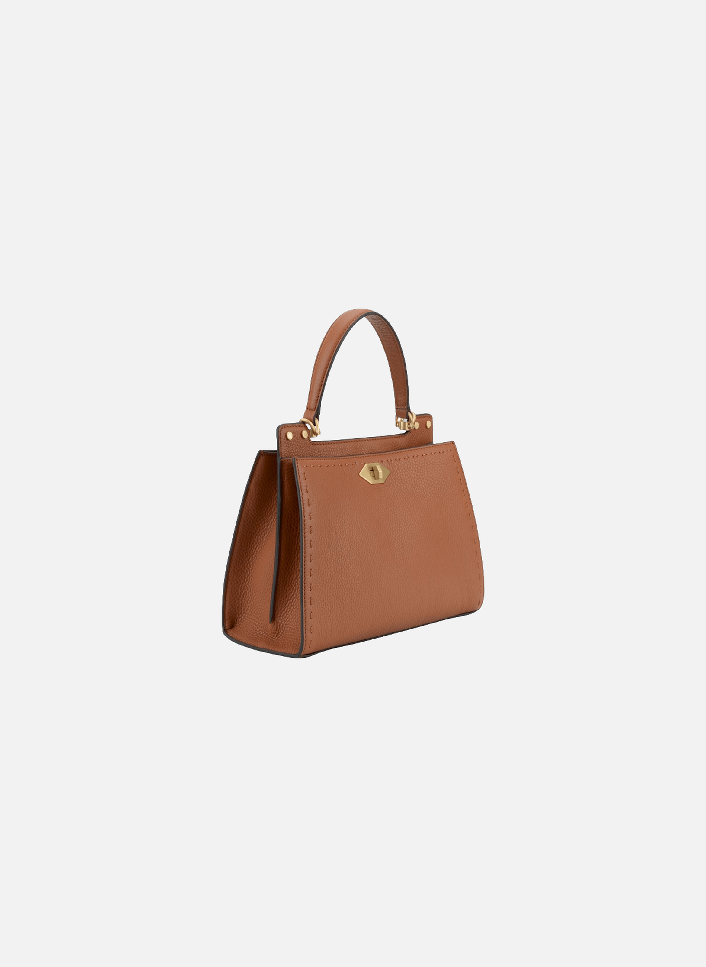 Trianon | sac à main pm en cuir de vachette POURCHET Marron