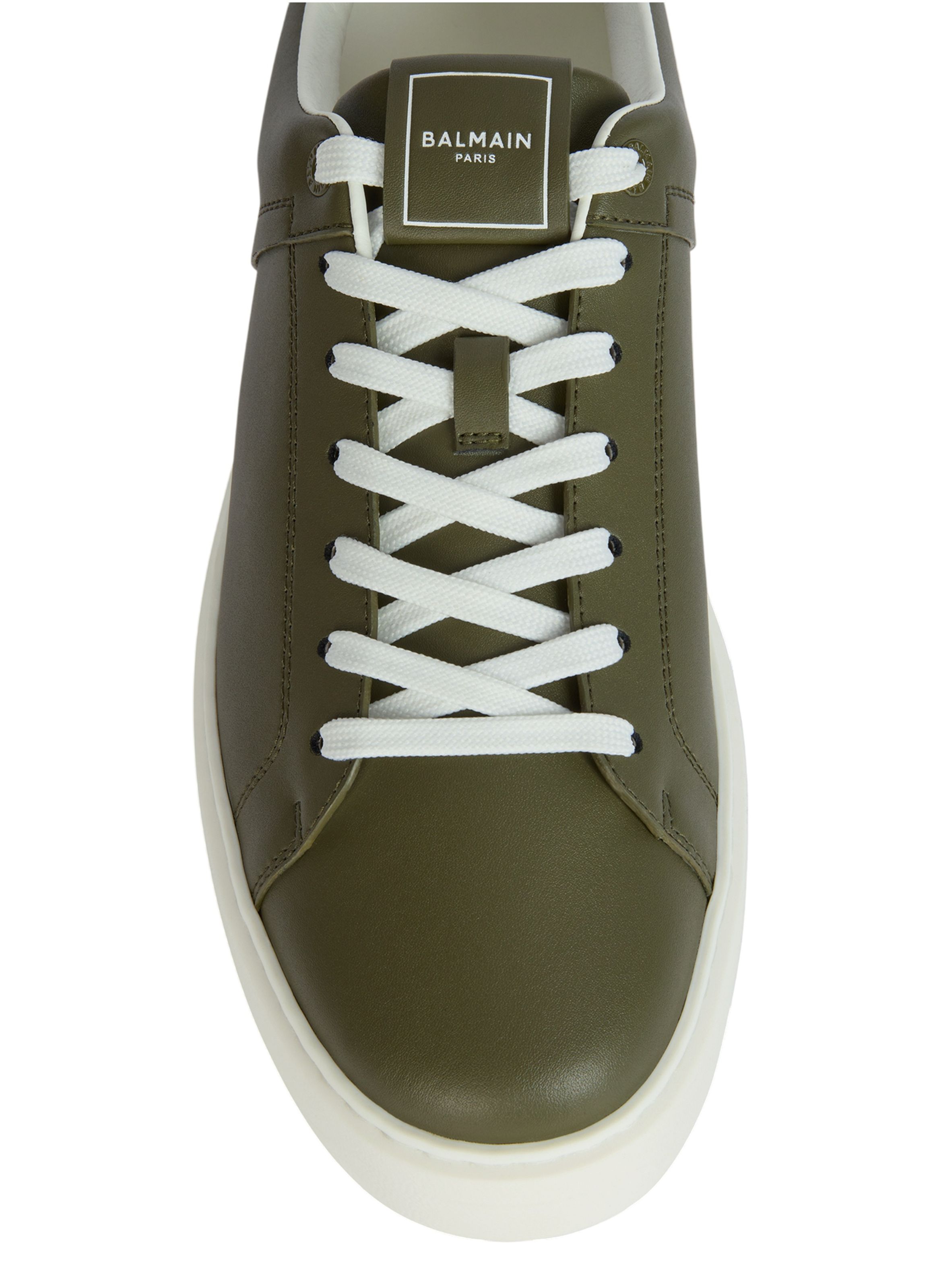 Baskets b-court en cuir de veau BALMAIN Vert