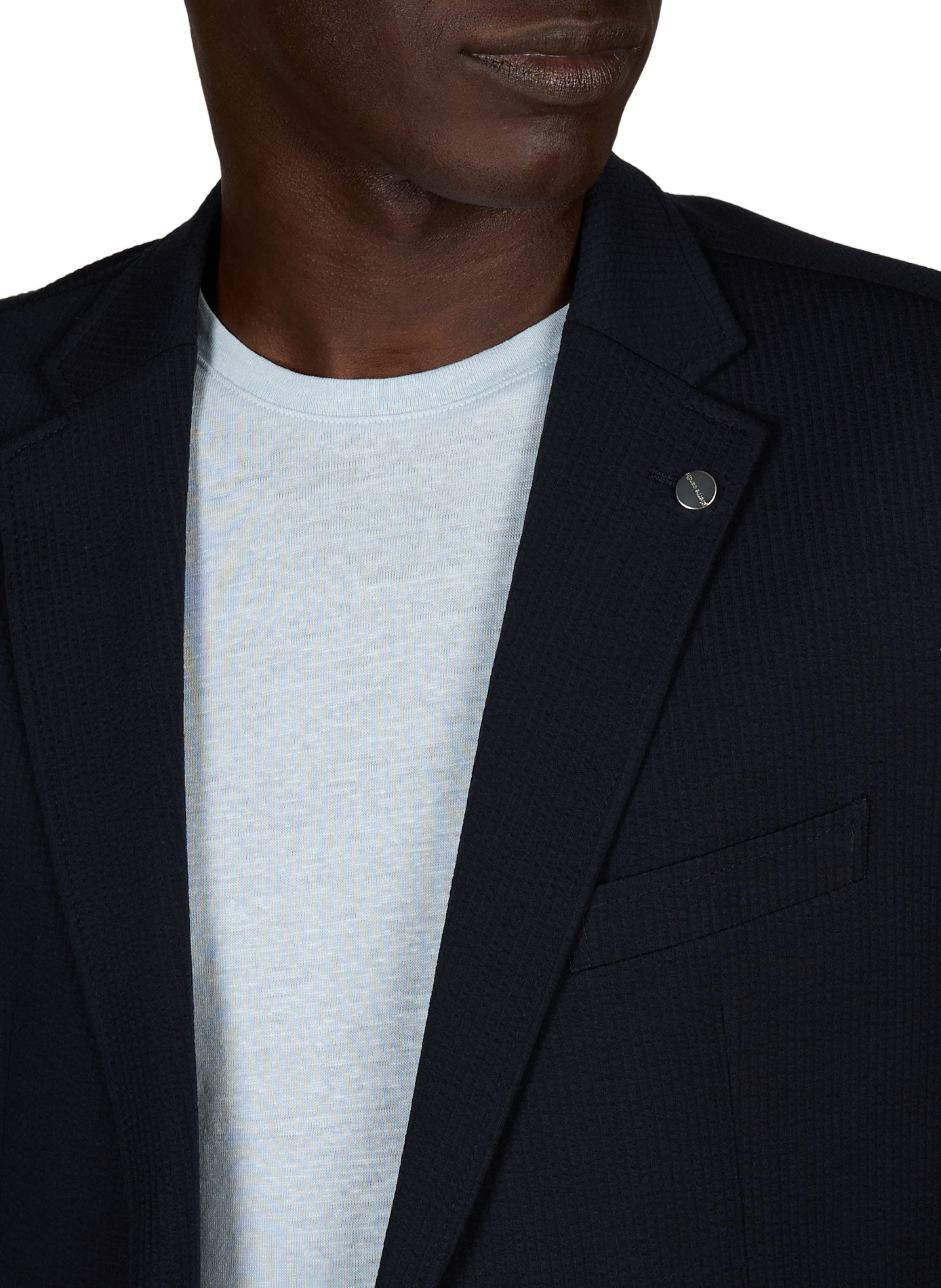 Gerader Blazer aus gemischter Baumwolle mit Struktur PIERRE CARDIN Blau