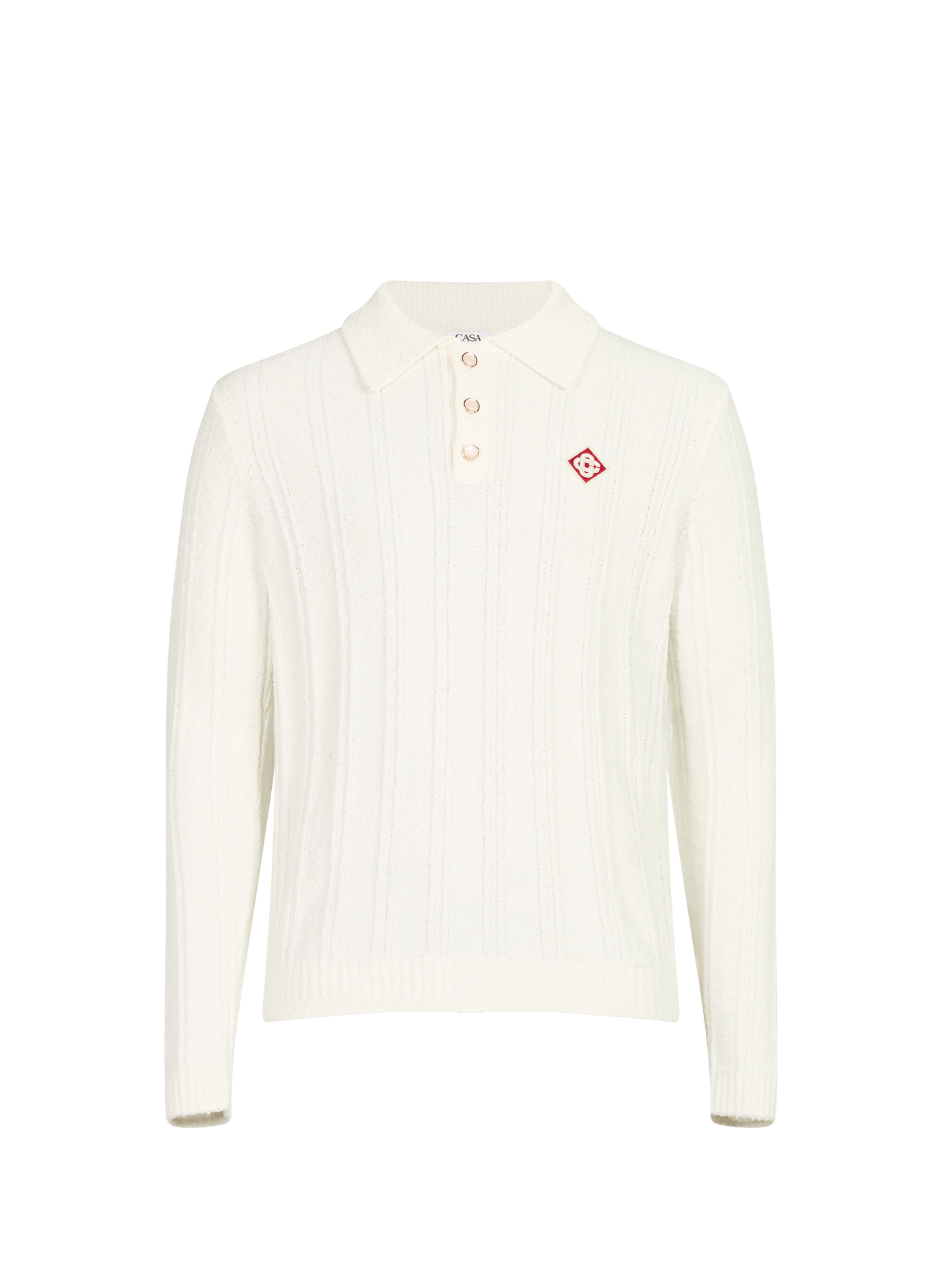 Straight cotton-blend polo shirt CASABLANCA PARIS White