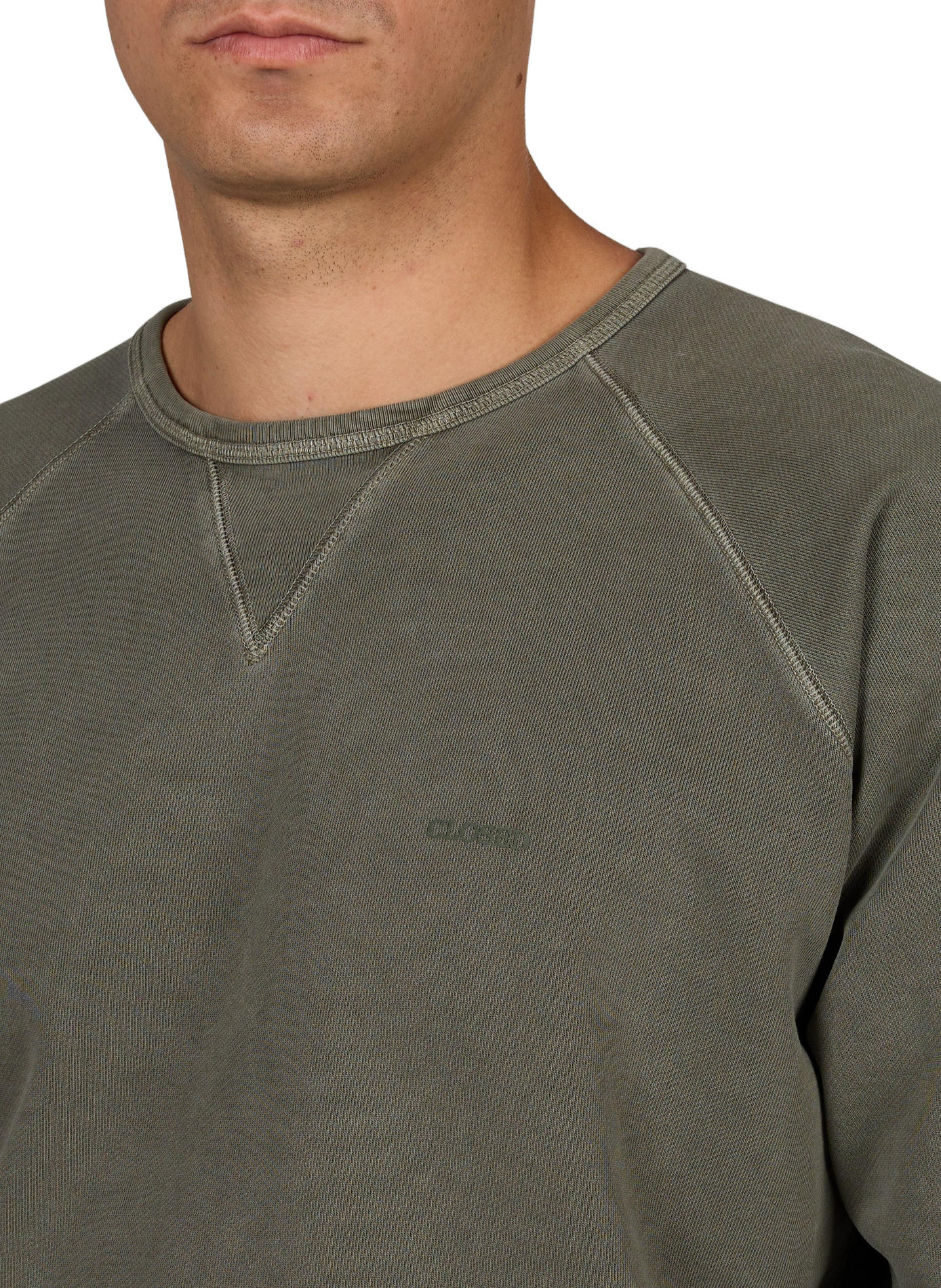 Sweat col rond uni en coton CLOSED Kaki