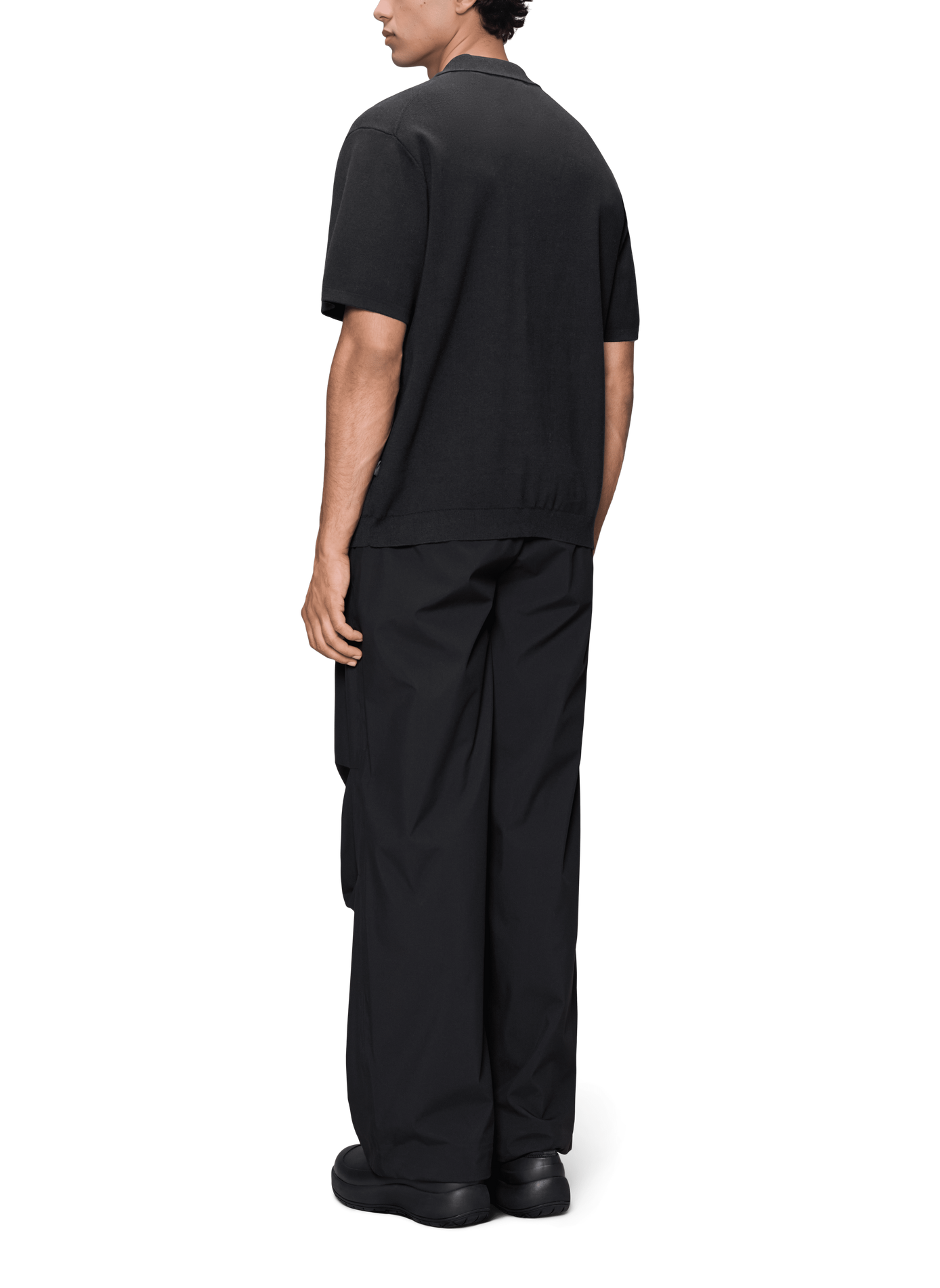 Straight fit coton Sleeve polo RAINS Black