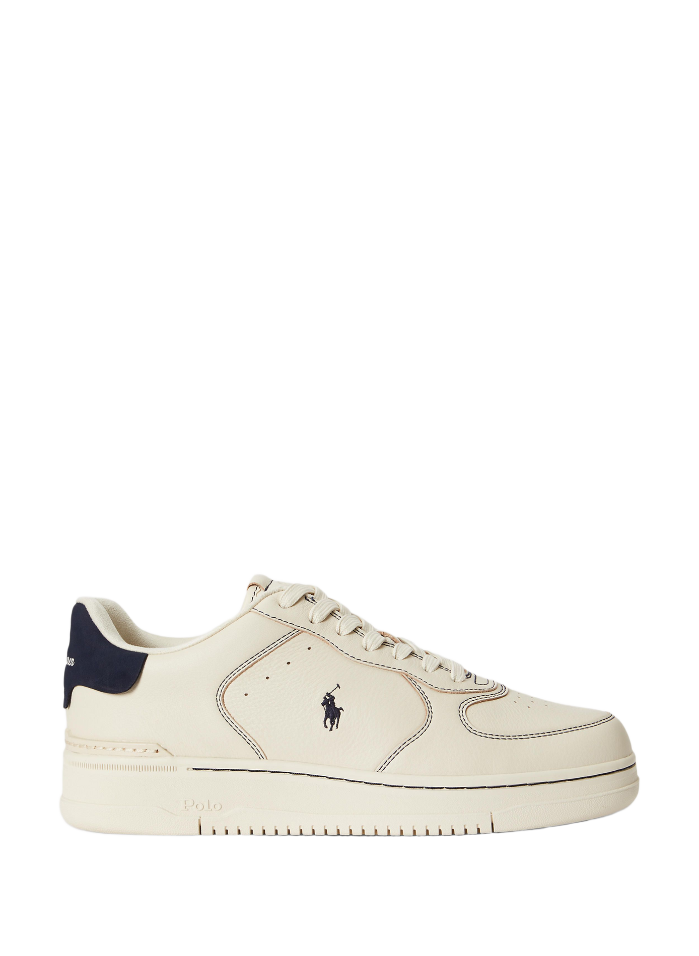 Baskets basses Masters à lacets en cuir POLO RALPH LAUREN Beige