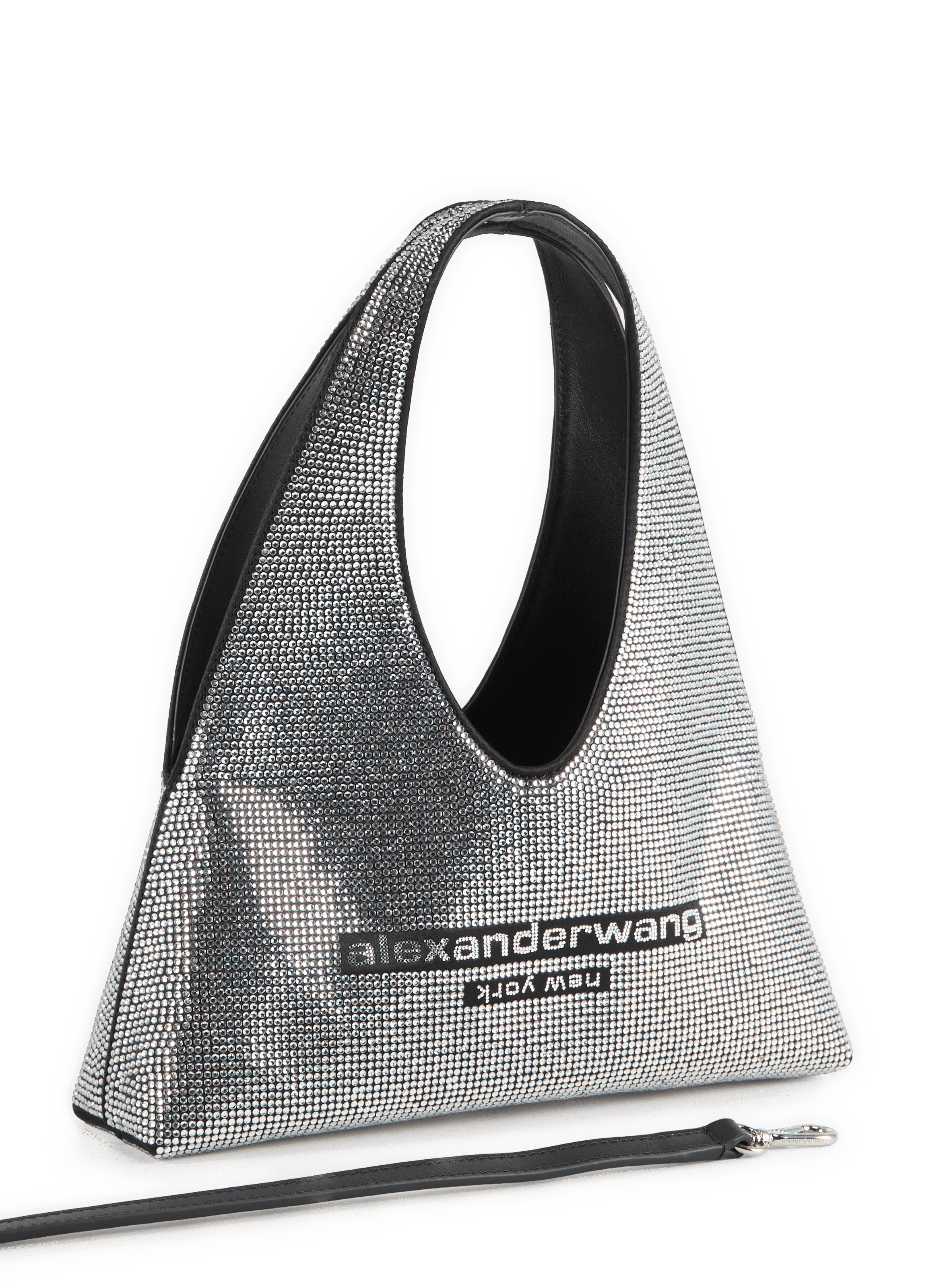 Mini Hobo bag with rhinestones ALEXANDER WANG Silver