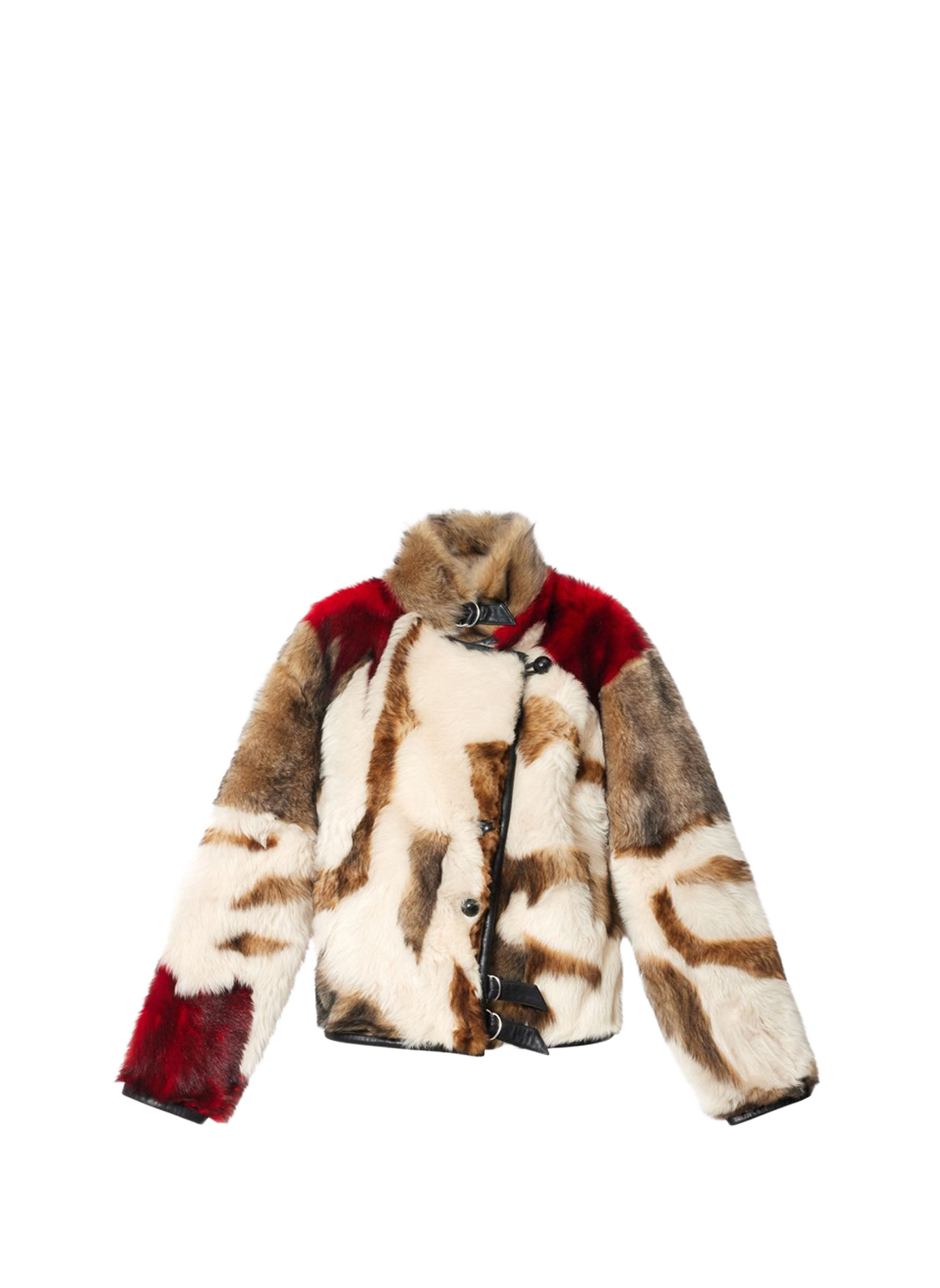 ROAMA patchwork-print shearling coat ISABEL MARANT Red