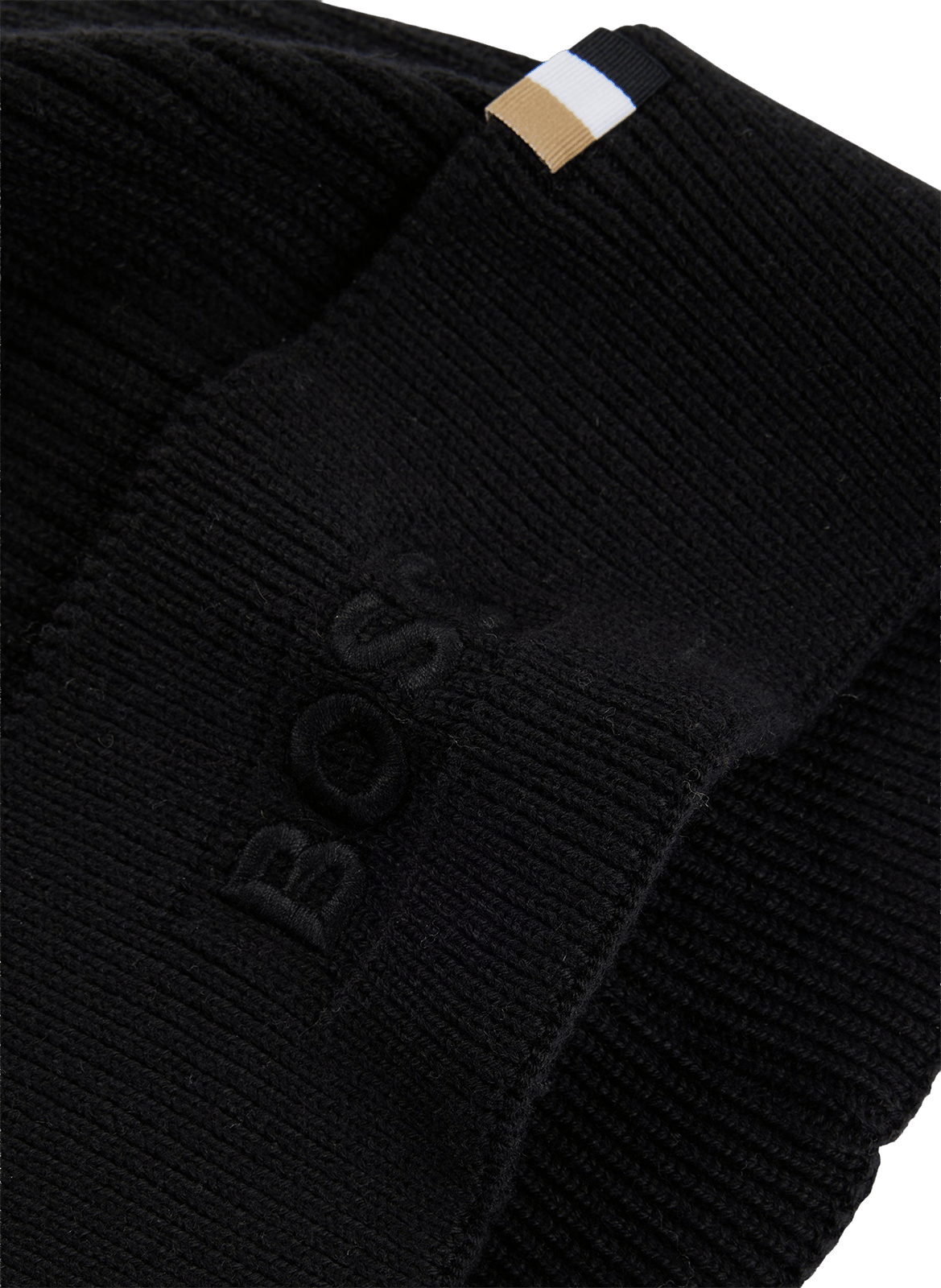 Bonnet en coton et laine BOSS Noir