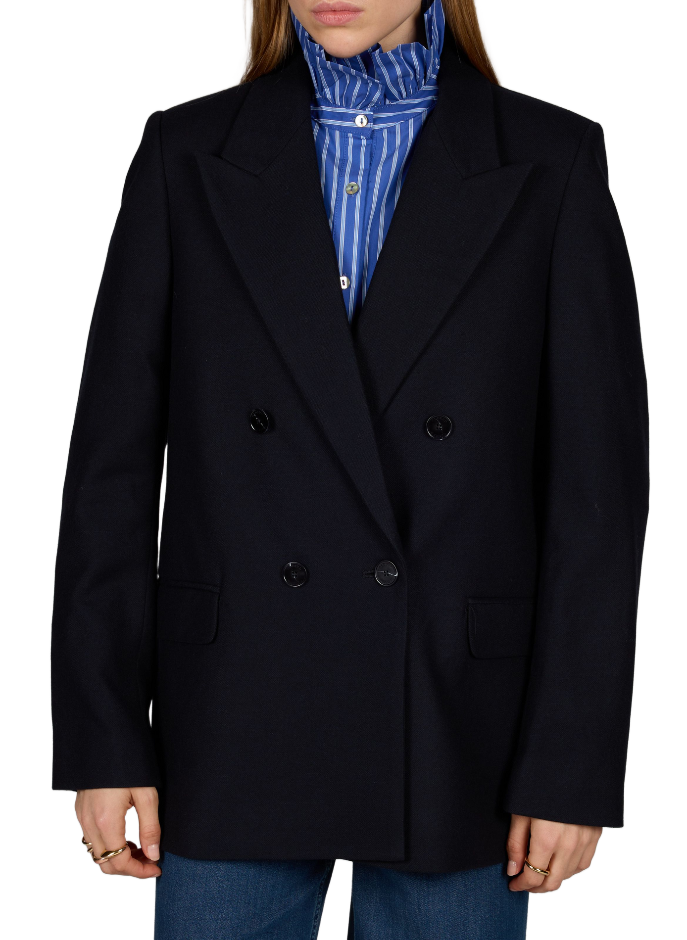 Zweireihiger Blazer aus Wollmischung CLOSED Blau
