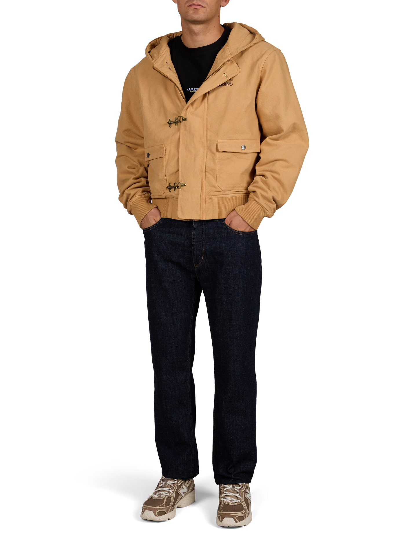 Oversized cotton jacket JACKER. Brown