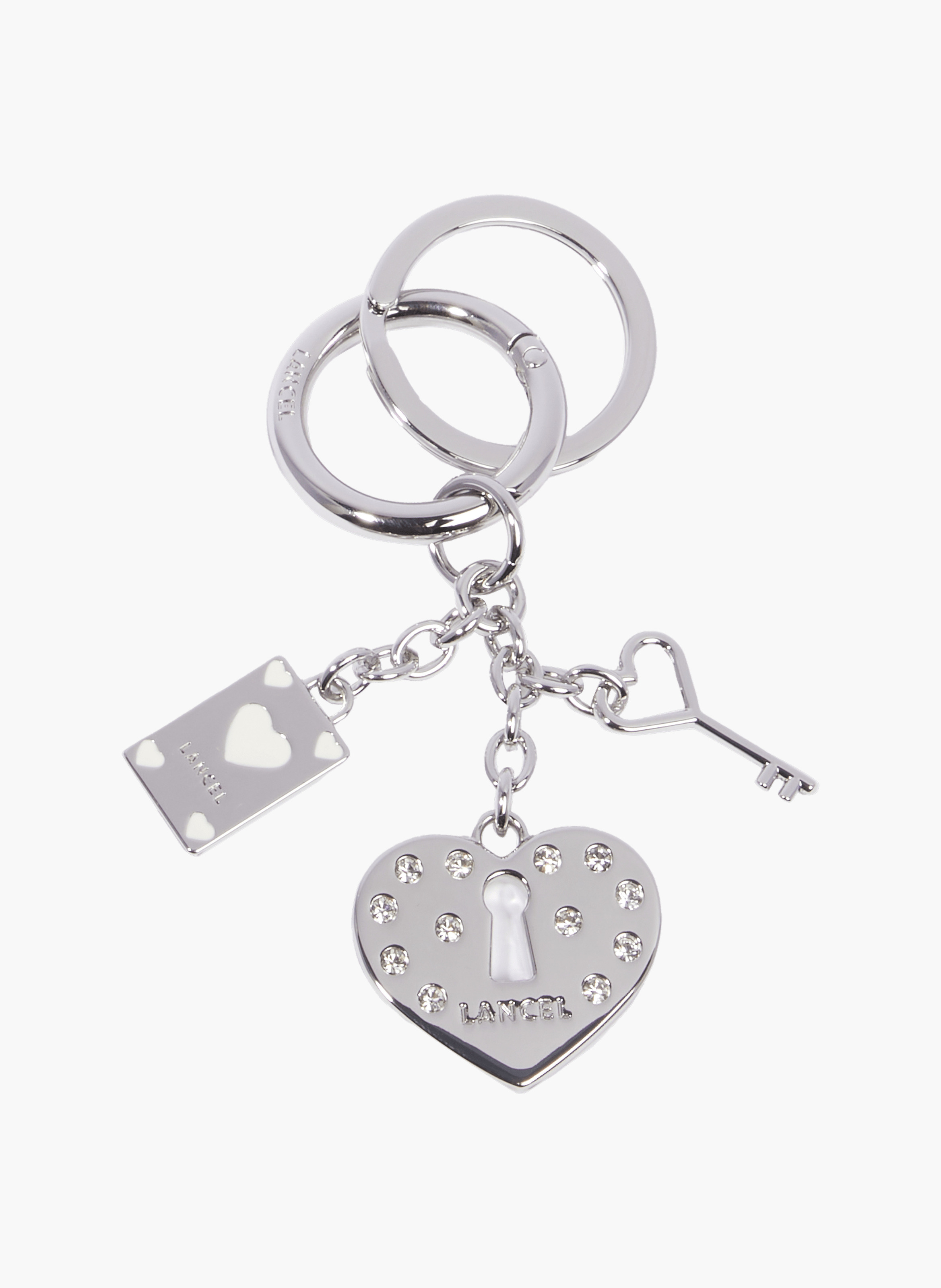 Porte-clés lancel crush, breloques de lancel, nickel LANCEL Argent