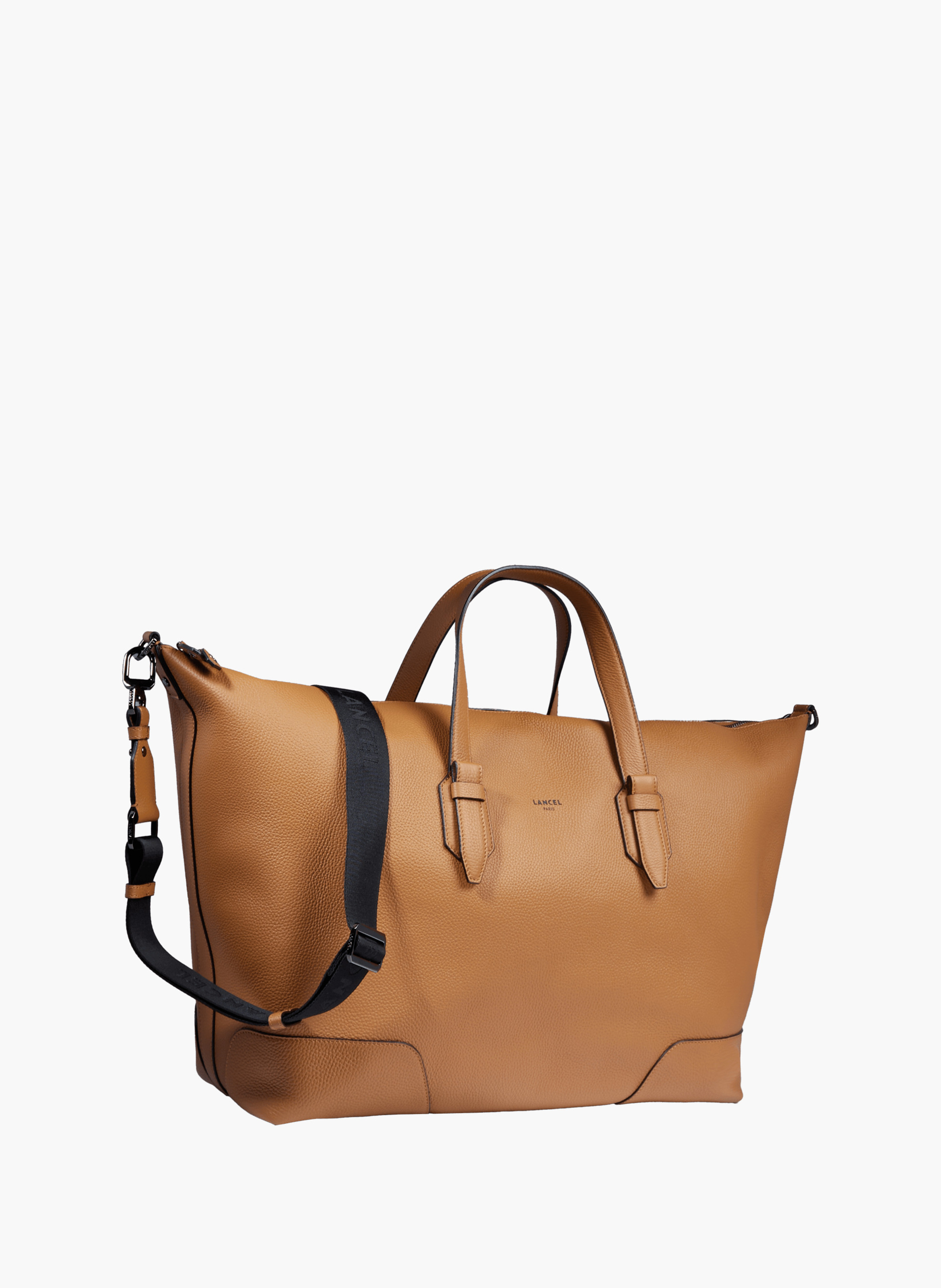 Sac weekend zippé charlie de lancel en cuir LANCEL Marron