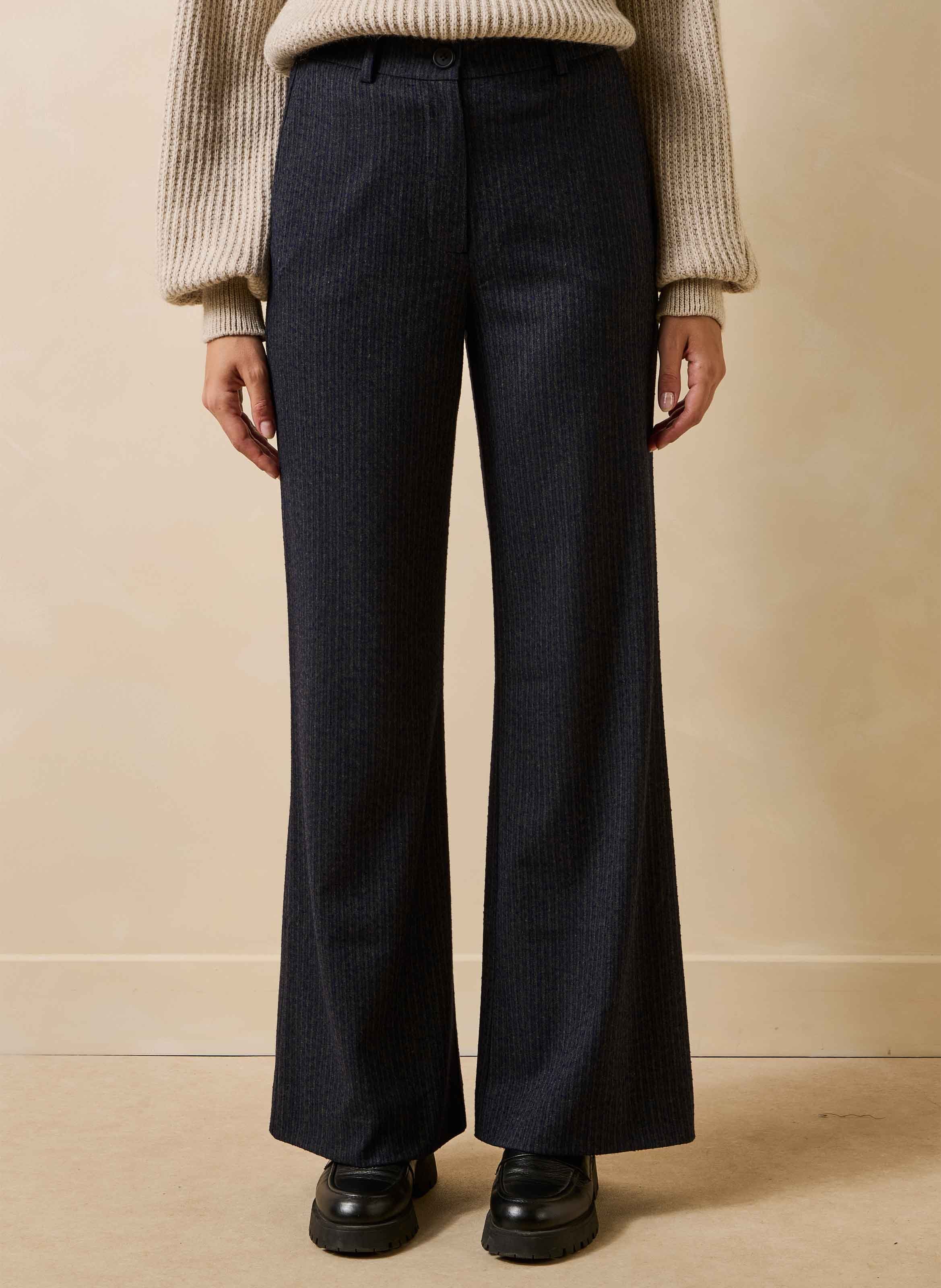 Rechte broek met strepen LA FEE MARABOUTEE Grijs