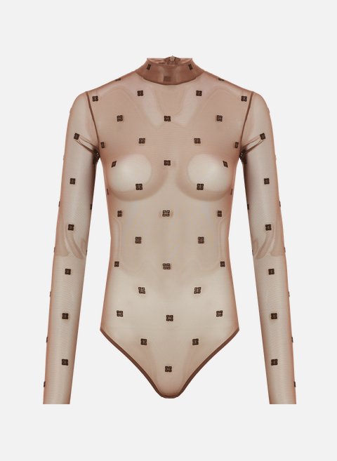 Brown tulle bodysuitGIVENCHY 