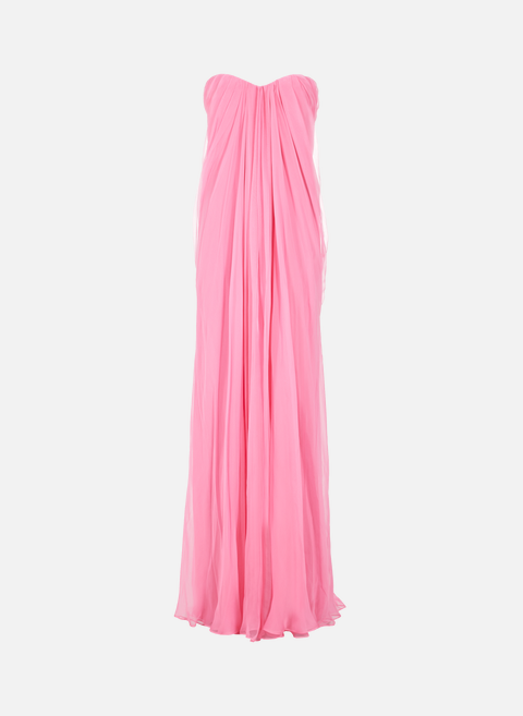 فستان سهرة من الحرير الوردي alexander mcqueen 