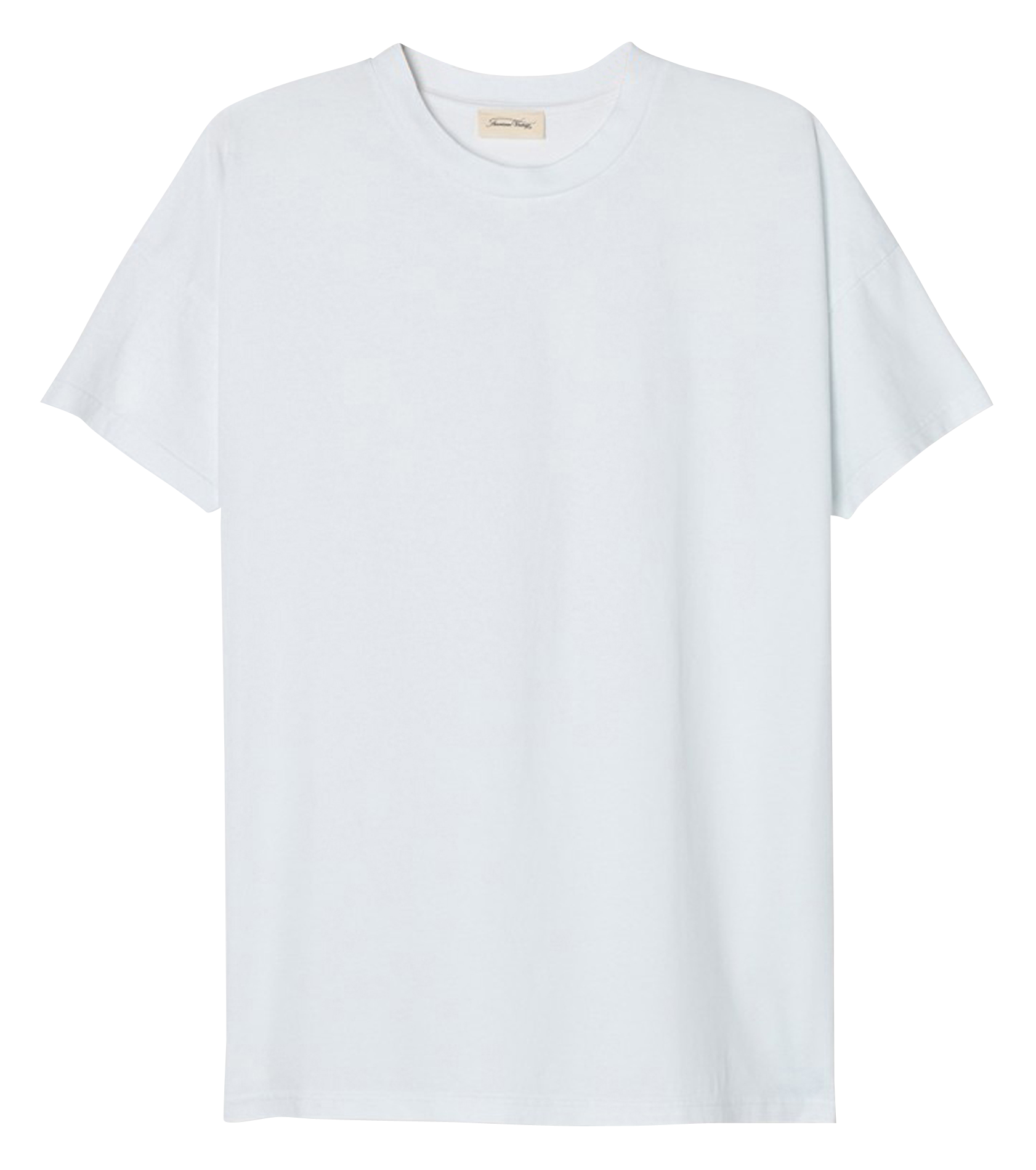 Tee-shirt regular-fit col rond en coton fizvalley AMERICAN VINTAGE Blanc
