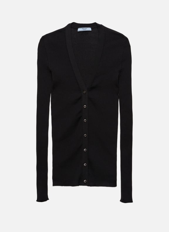 Cardigan en coton Noir by PRADA PRADA Cardigan en coton Noir