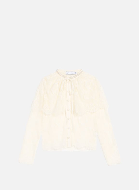 Top en dentelle Blanc by SELF PORTRAIT SELF PORTRAIT Top en dentelle Blanc