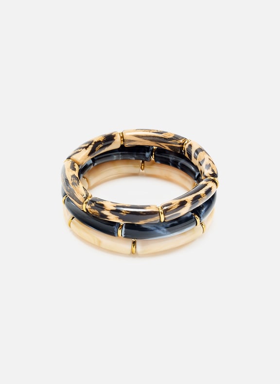Resin bracelet set Black by AU PRINTEMPS PARIS AU PRINTEMPS PARIS Resin bracelet set Black